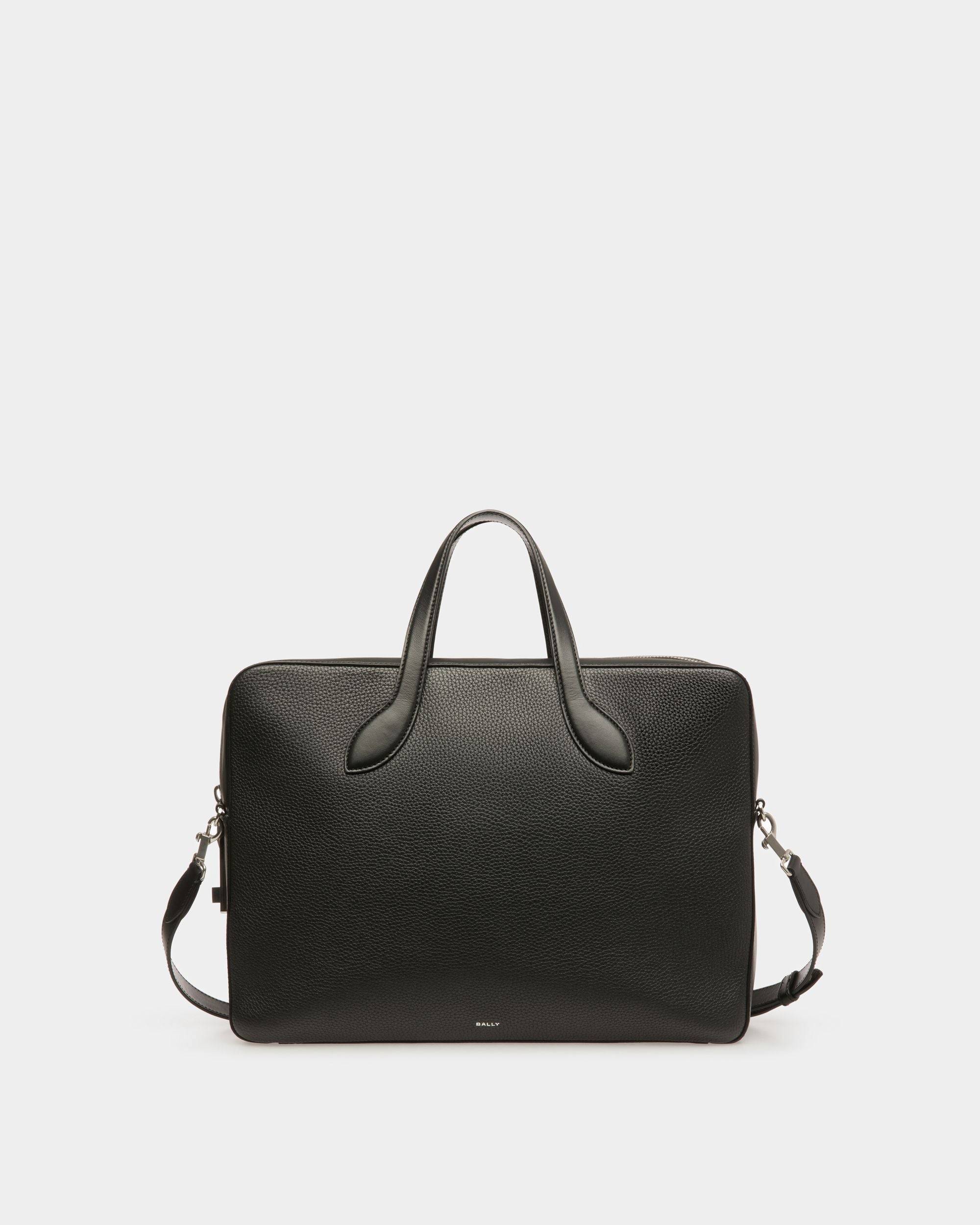 Men's Lago Briefcase In Black Leather | Bally | Still Life Front