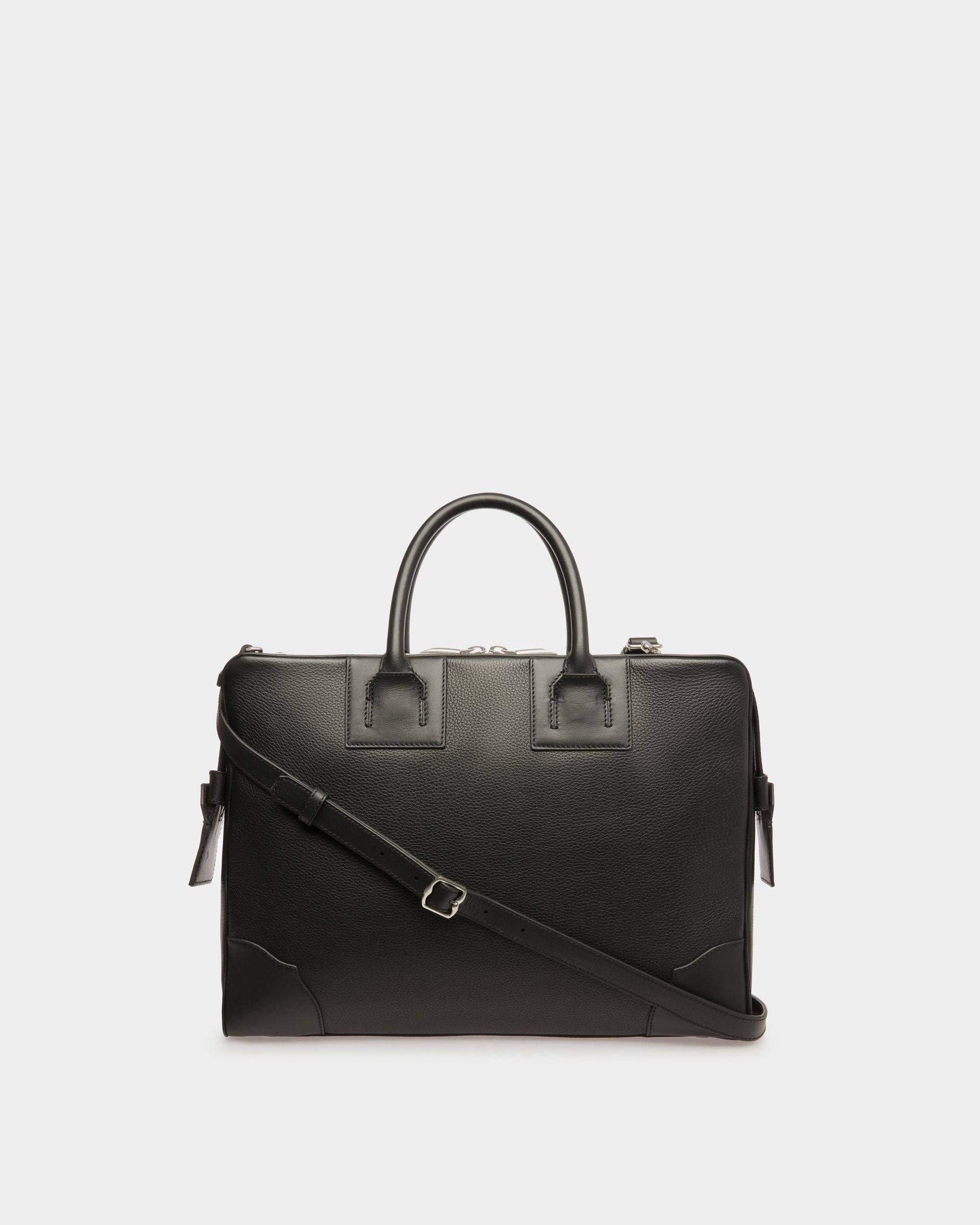 Men's Ribbon Briefcase In Black Leather | Bally