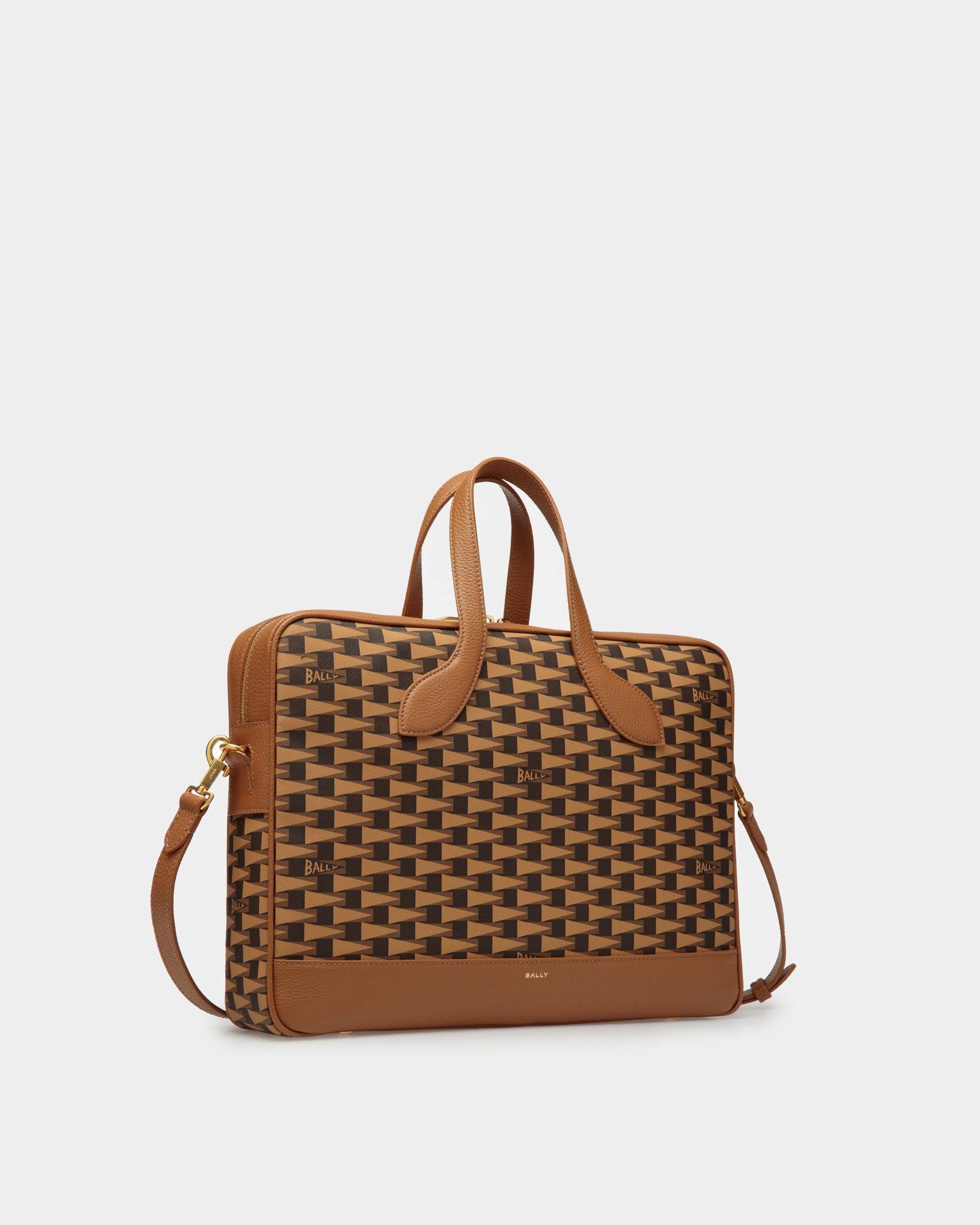 Easy Brief | Men's Business Bag | Desert Leather And TPU | Bally | Still Life 3/4 Front