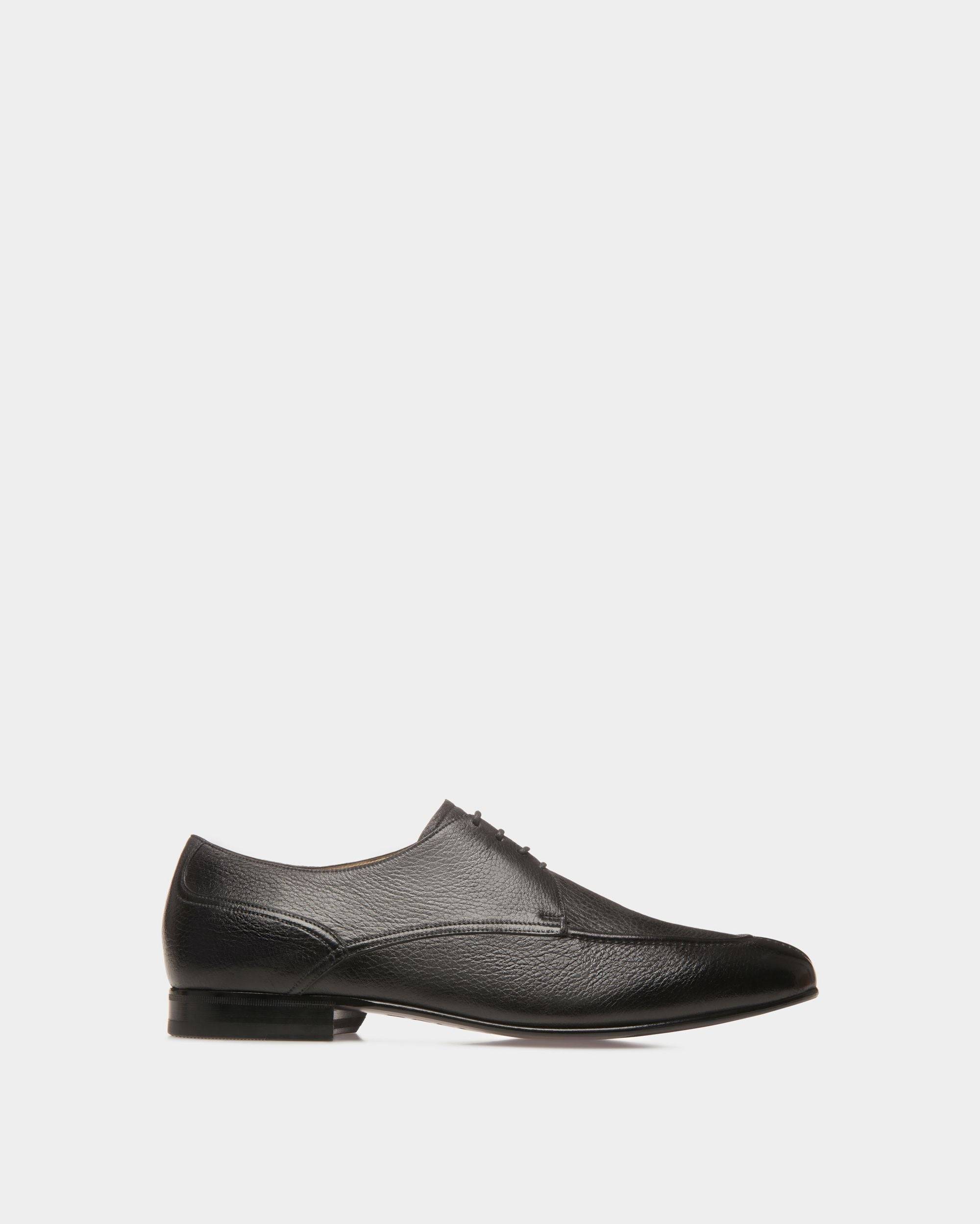 Men's Suisse Derby Shoes In Black Leather | Bally | Still Life Side
