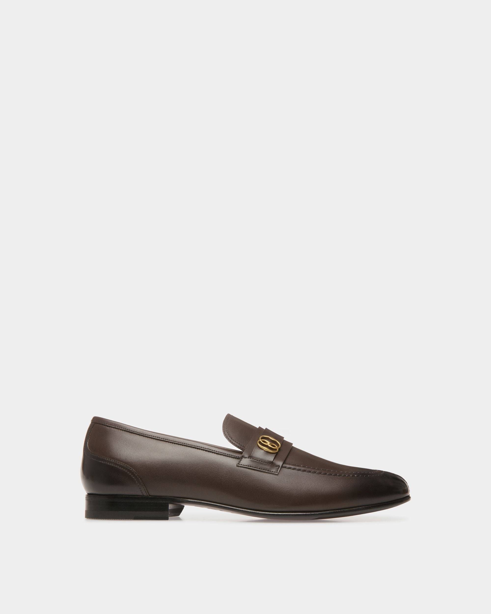 Men's Suisse Loafers In Brown Leather | Bally | Still Life Side
