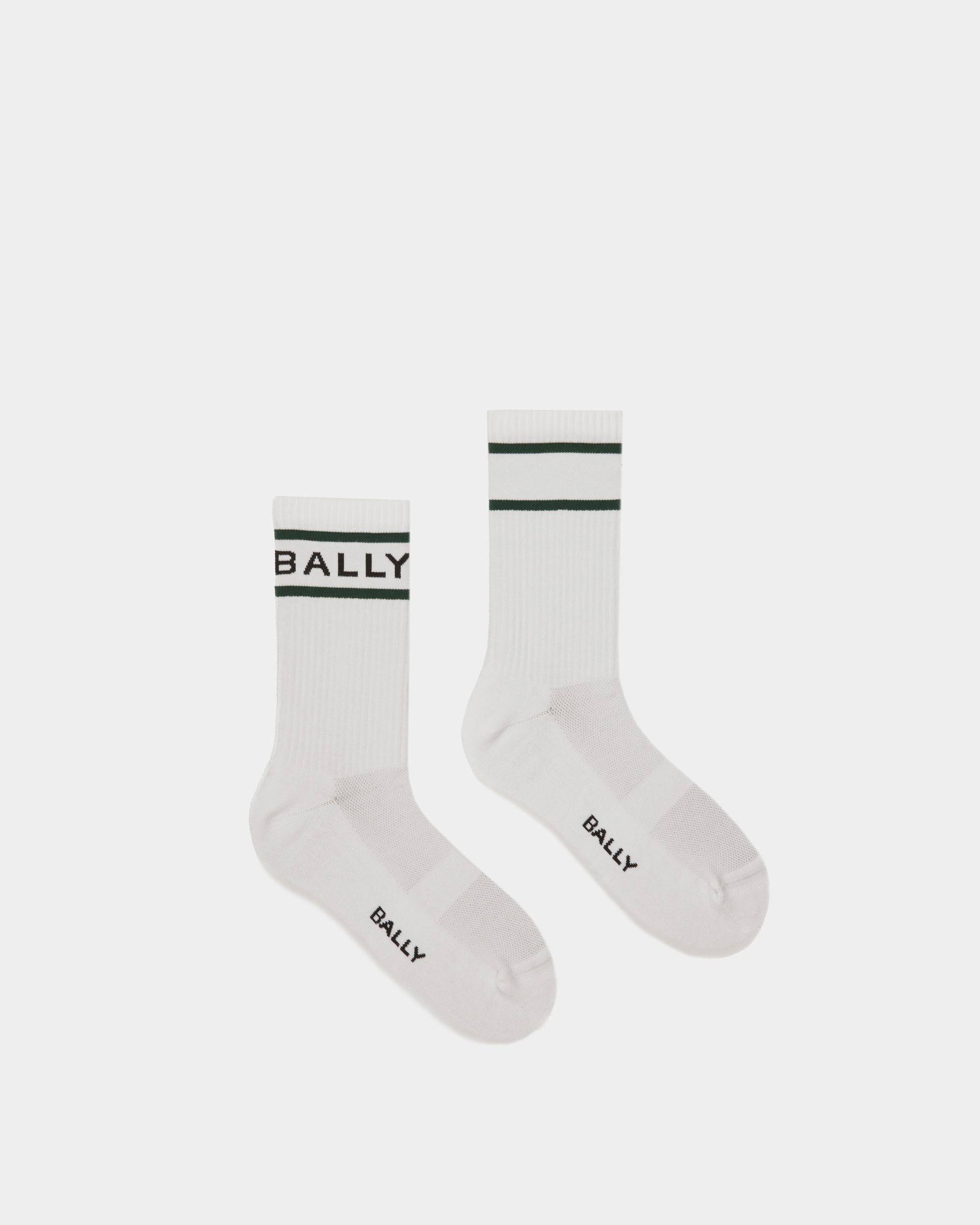 Bally Stripe Socken In Weiß und Grün - Herren - Bally