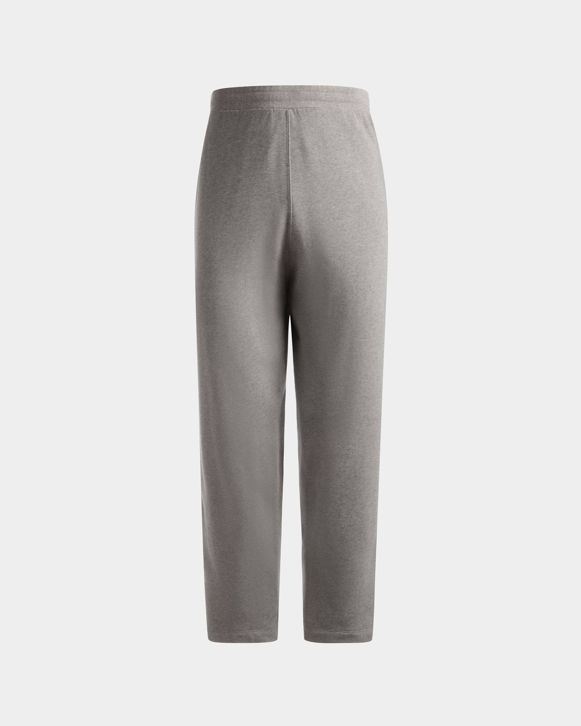 Men's Drawstring Sweatpants In Gray Melange Cotton | Bally | Still Life Front