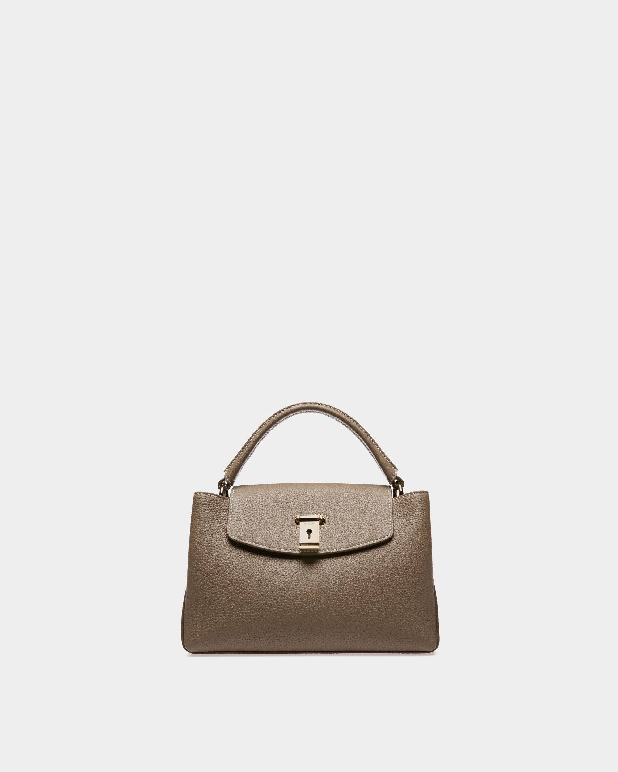 Women's Layka Leather Top Handle Bag In Light Brown | Bally | Still Life Front