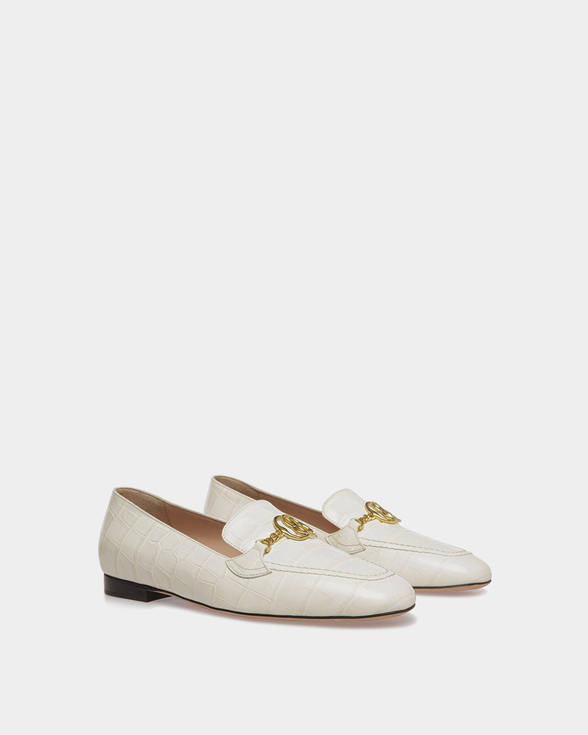 Obrien | Women's Loafers | Bone Leather | Bally | Still Life 3/4 Front