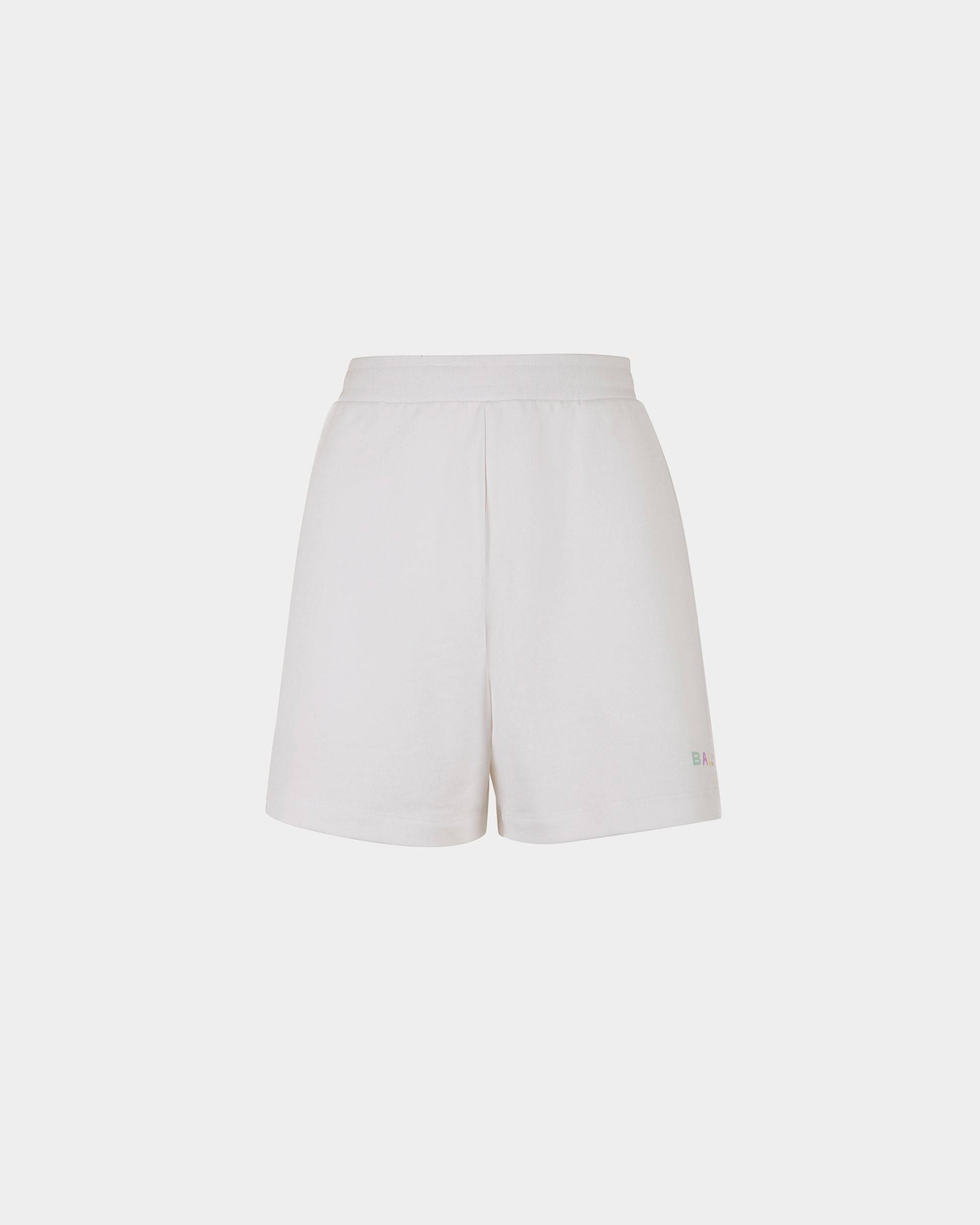 Shorts De Felpa De Algodón Blanca - Mujer - Bally - 01