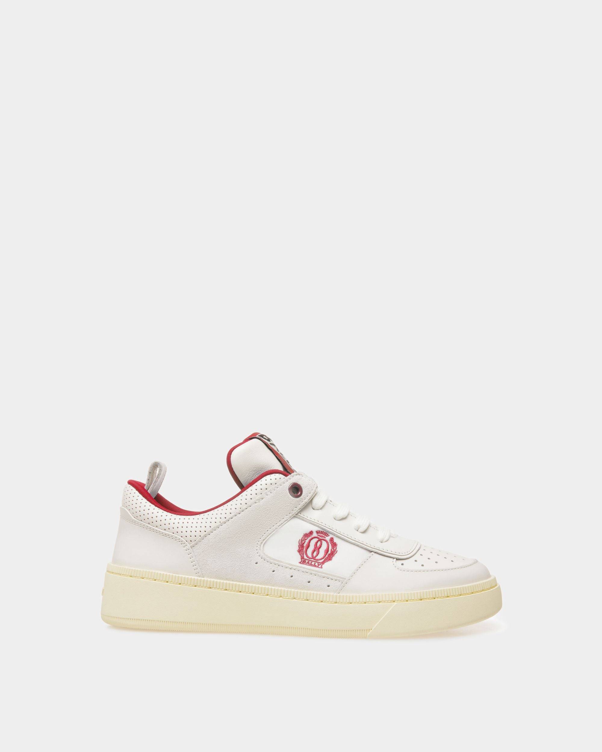 Riweira | Women's Sneakers | White And Red Leather | Bally | Still Life Side