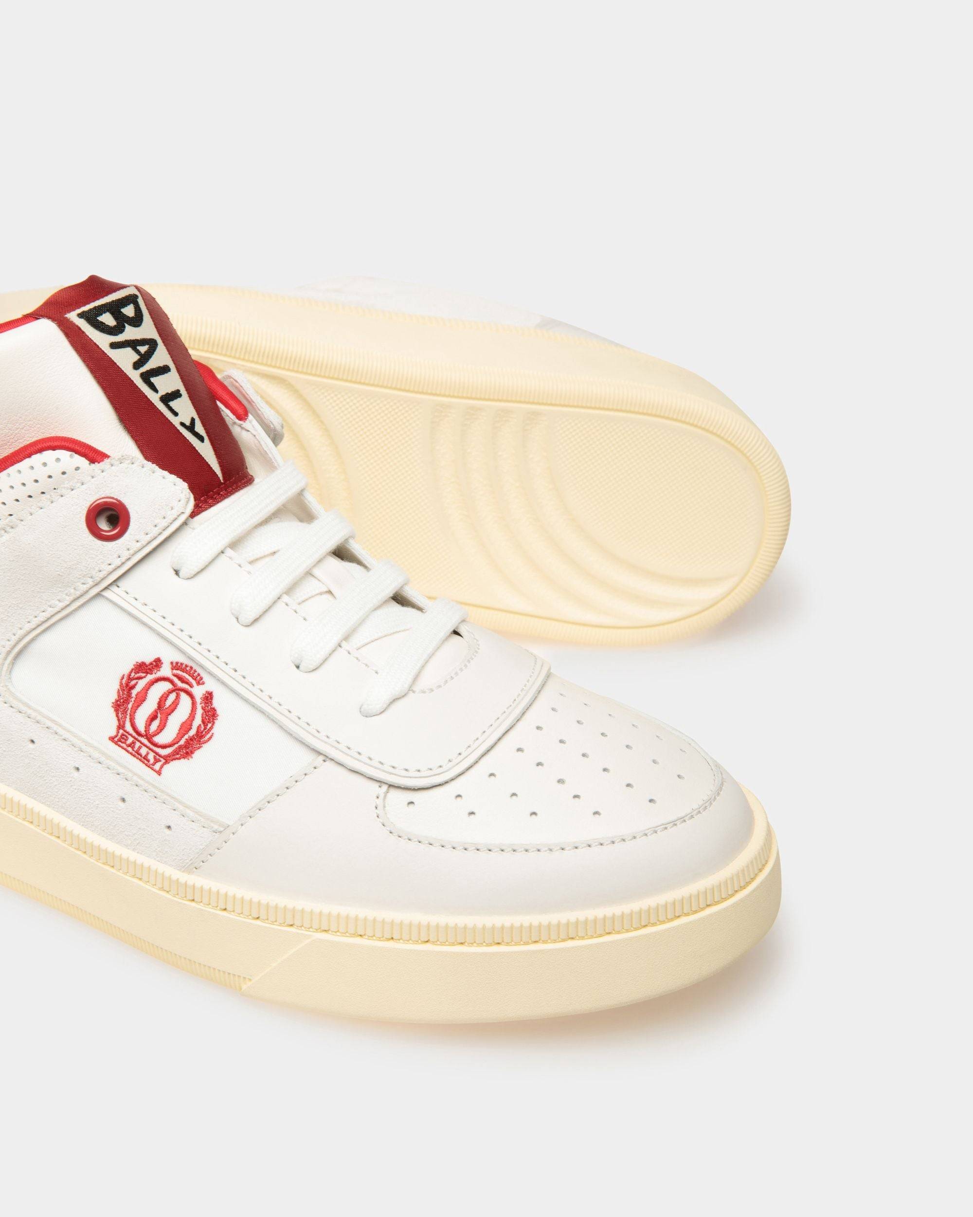 Riweira | Women's Sneakers | White And Red Leather | Bally | Still Life Below