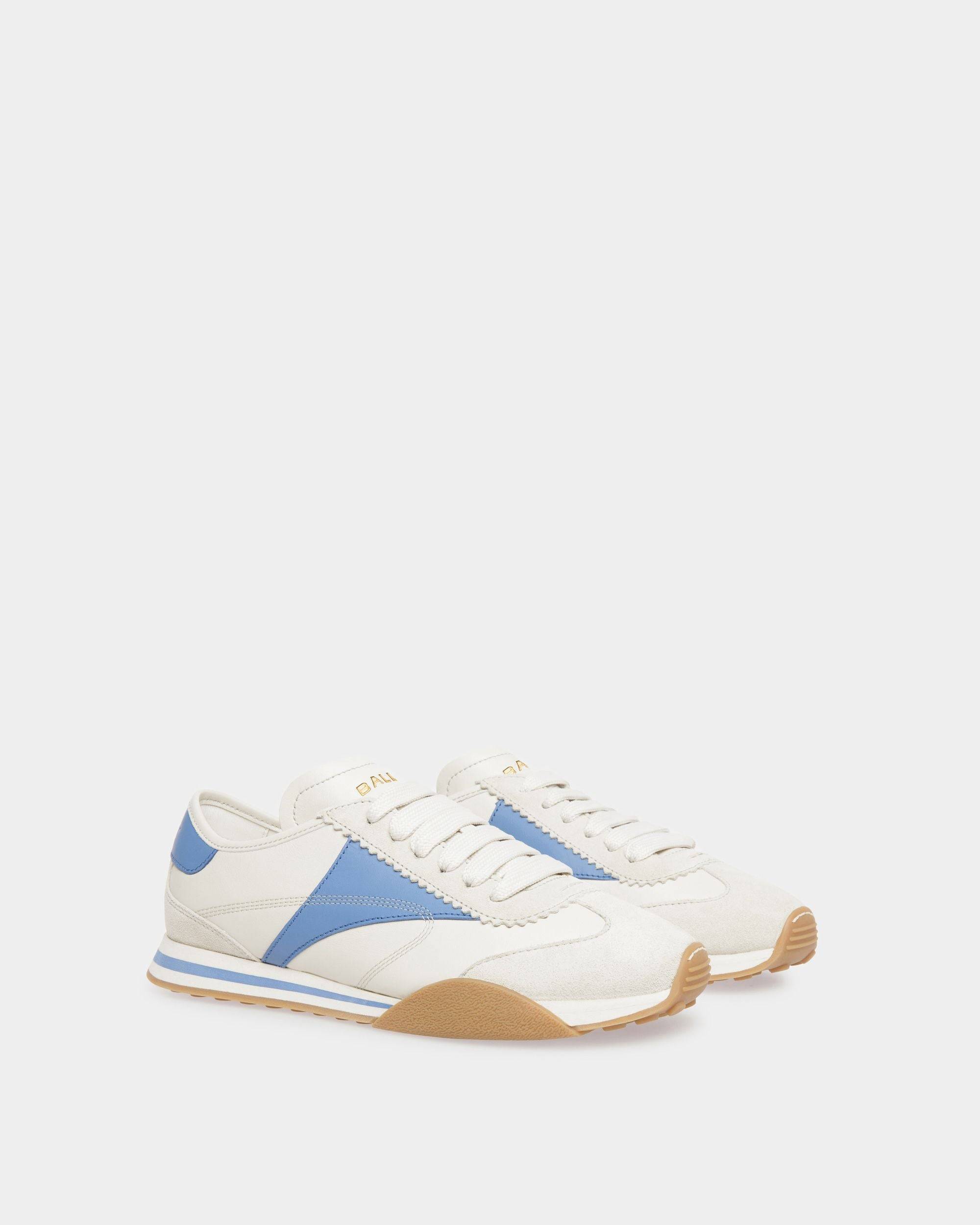 Sonney | Women's Sneakers | Dusty White And Black Leather | Bally | Still Life 3/4 Front