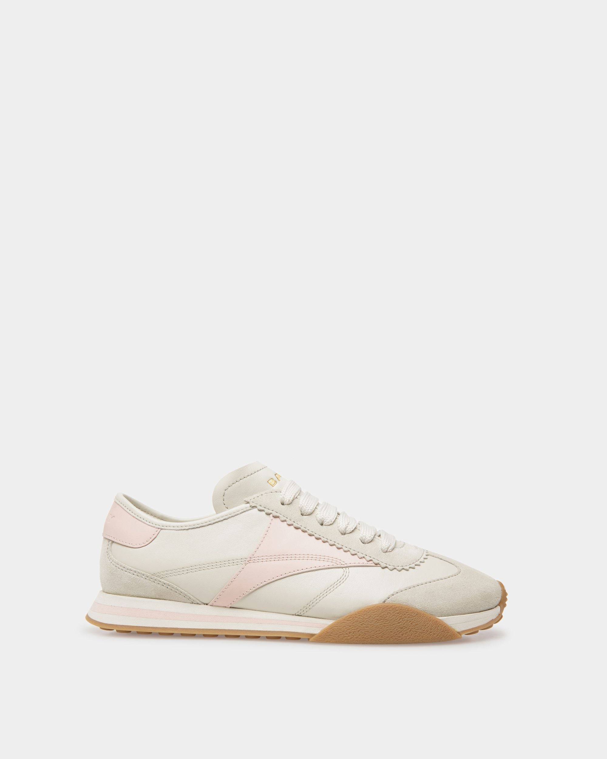 Women's Sussex Sneakers In Dusty White And Rose Leather | Bally | Still Life Side