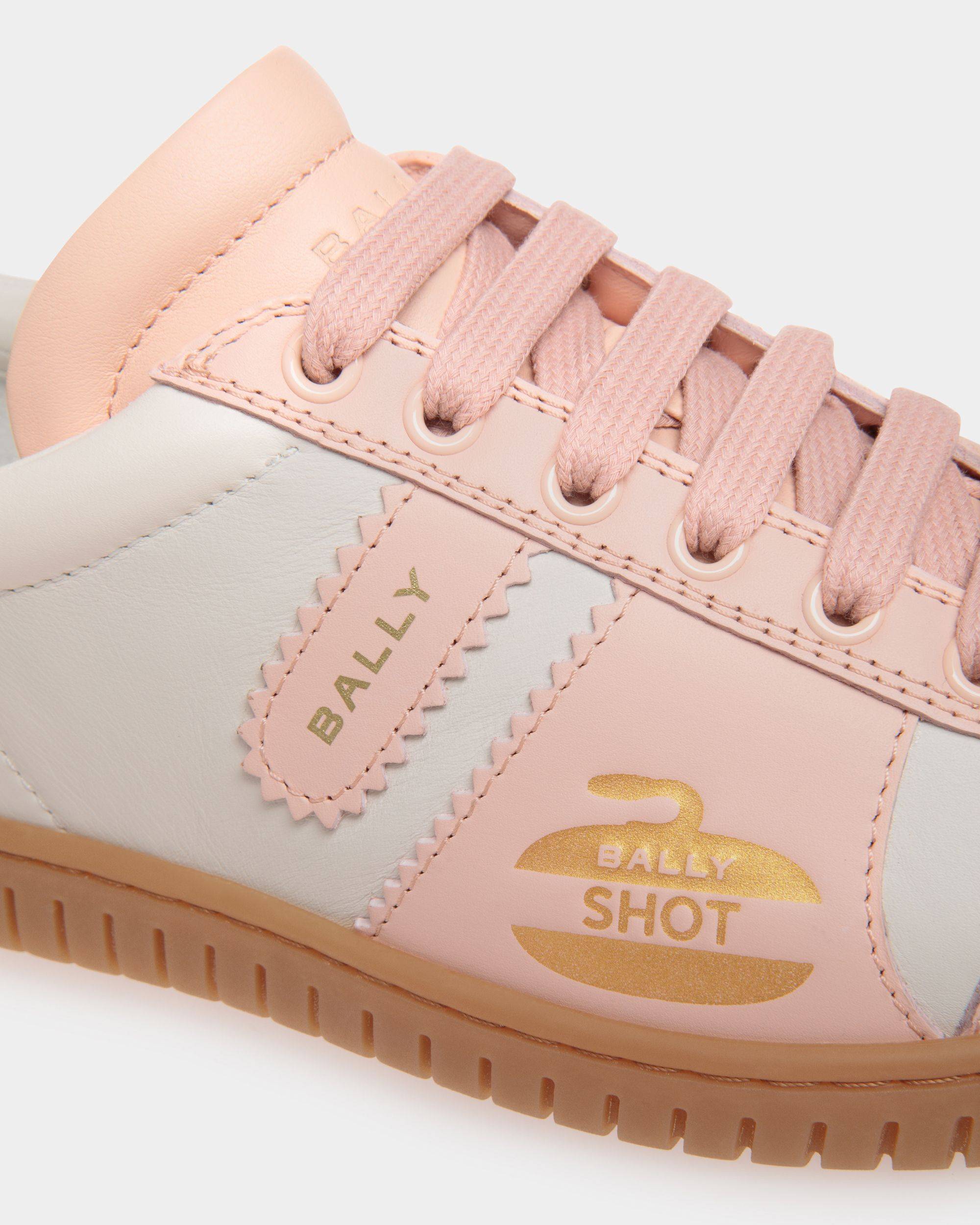 Player | Women's Sneaker in White and Baby Pink Leather | Bally | Still Life Detail