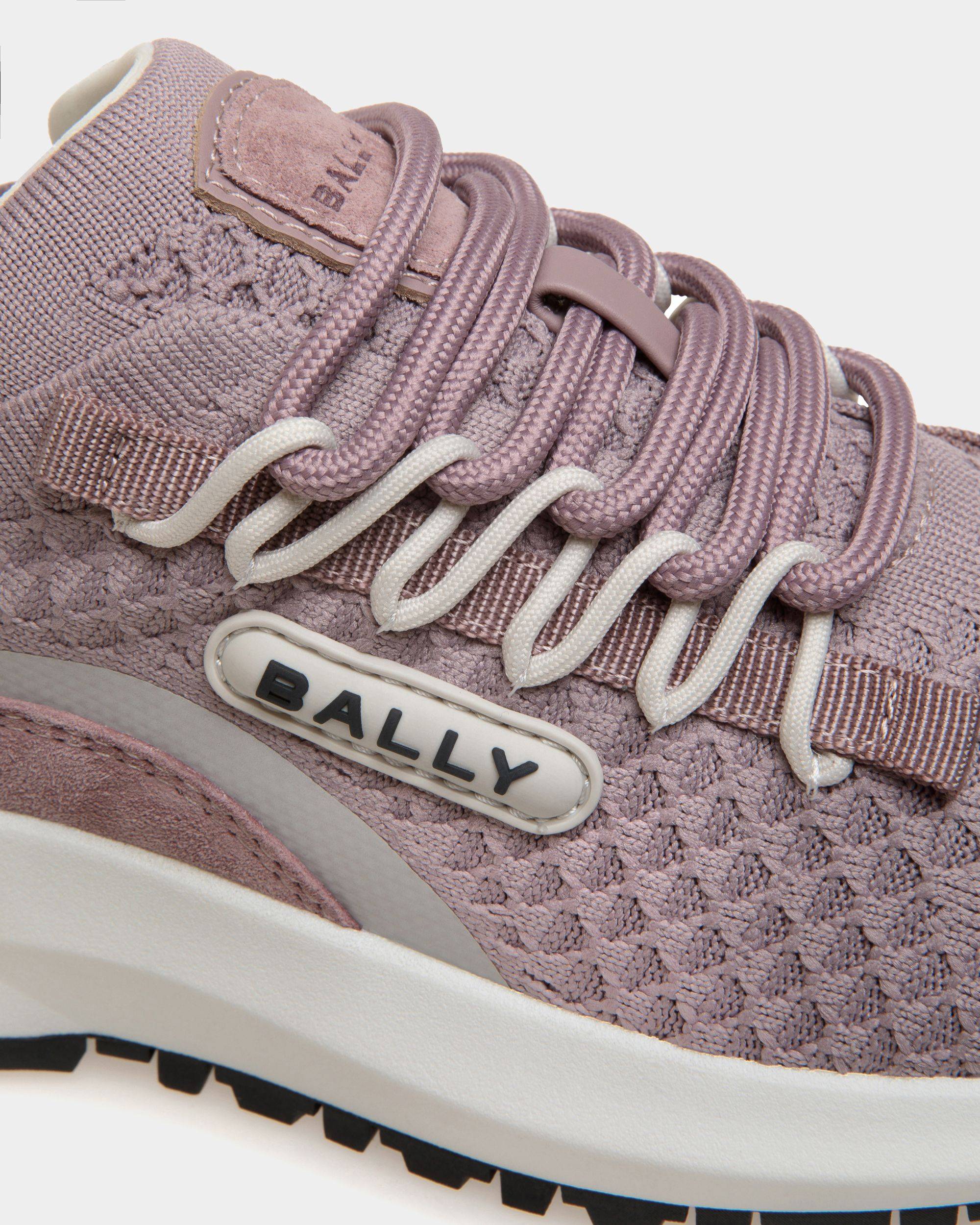 Outline | Women's Low-top Sneaker in Lilac Knit Fabric | Bally | Still Life Detail