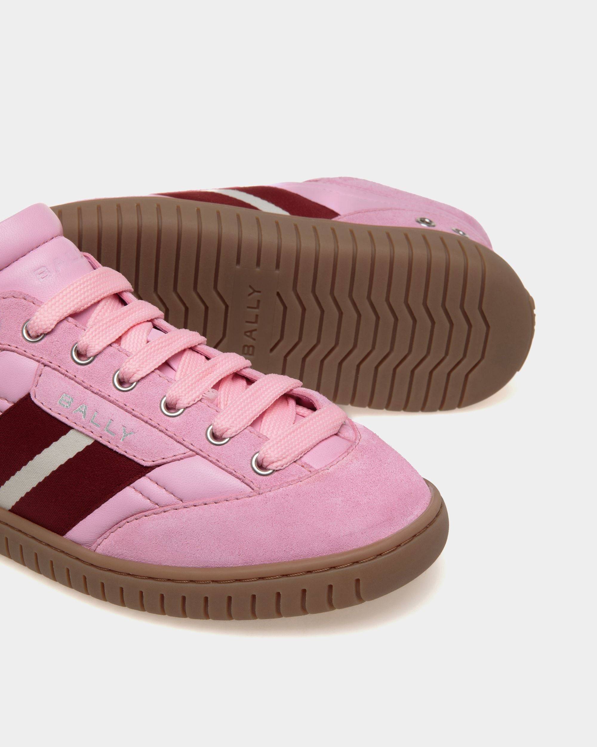 Player | Women's Sneaker in Pink Leather and Suede | Bally | Still Life Below