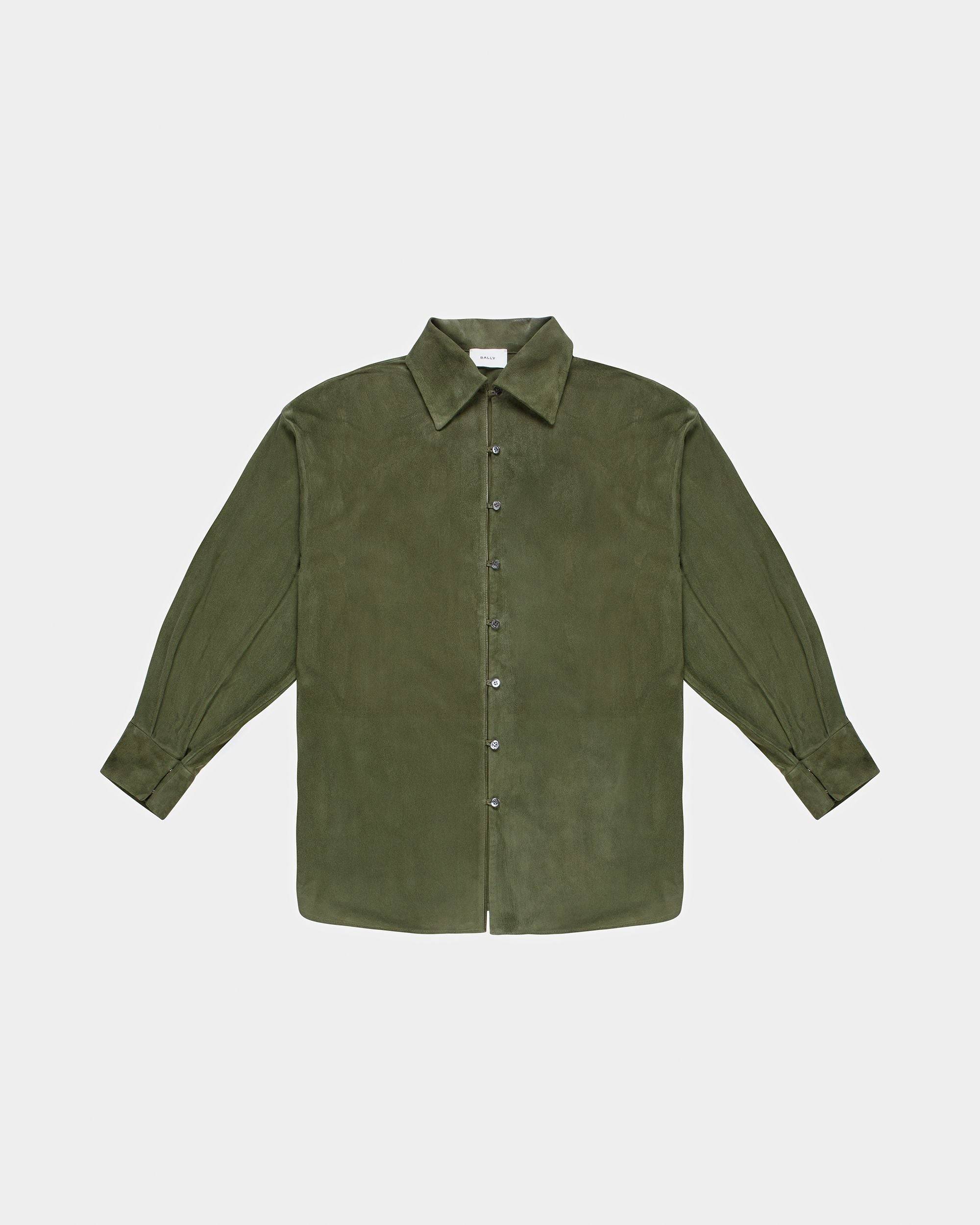 Oversized-Lederblene In Grün - Bally - 06
