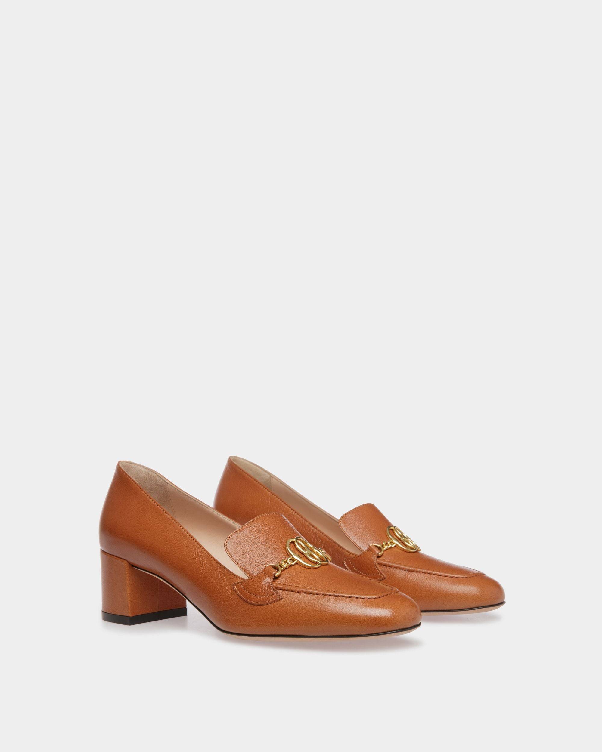 Obrien | Women's Pumps | Brown Leather | Bally | Still Life 3/4 Front