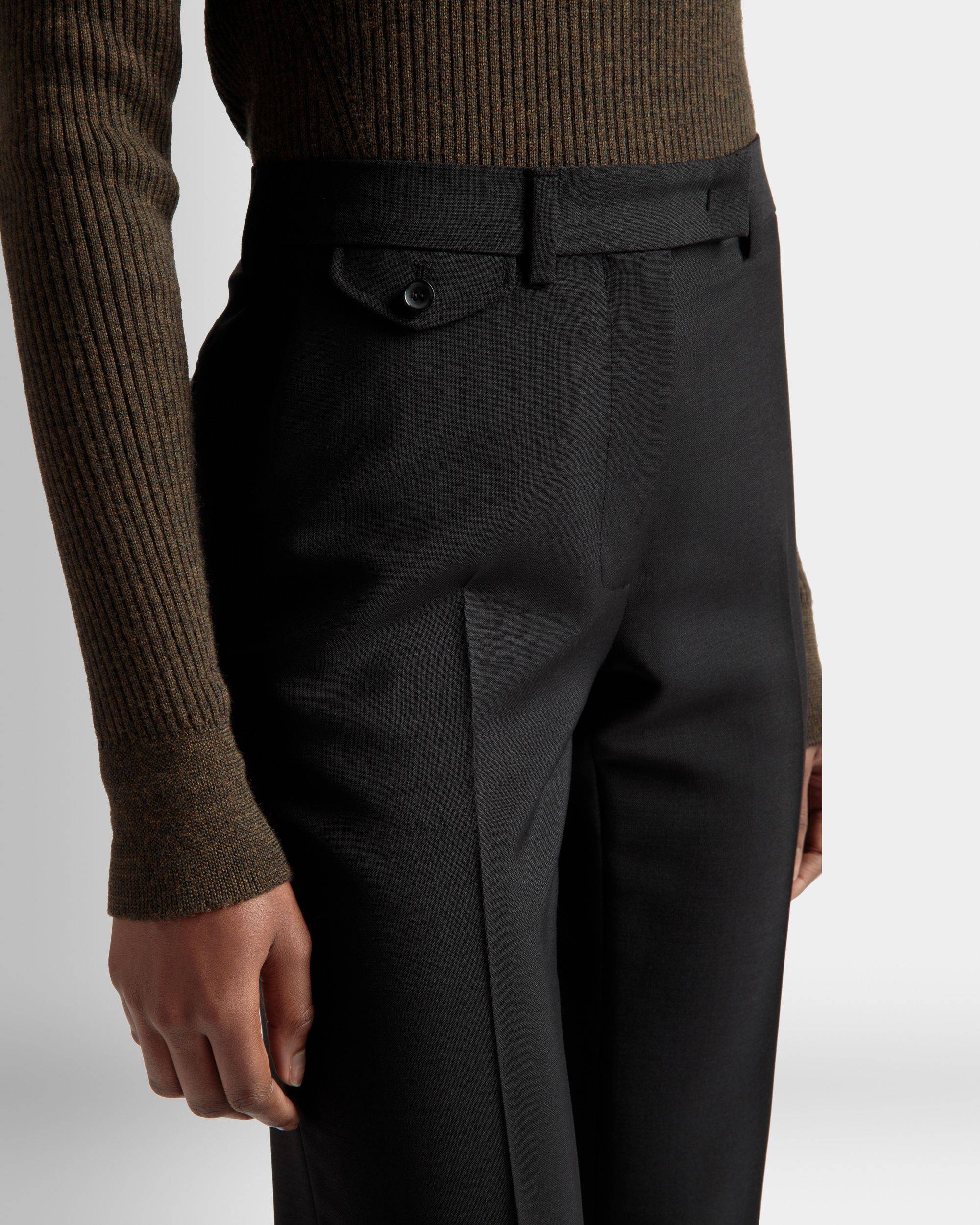 Wool and mohair straight pants