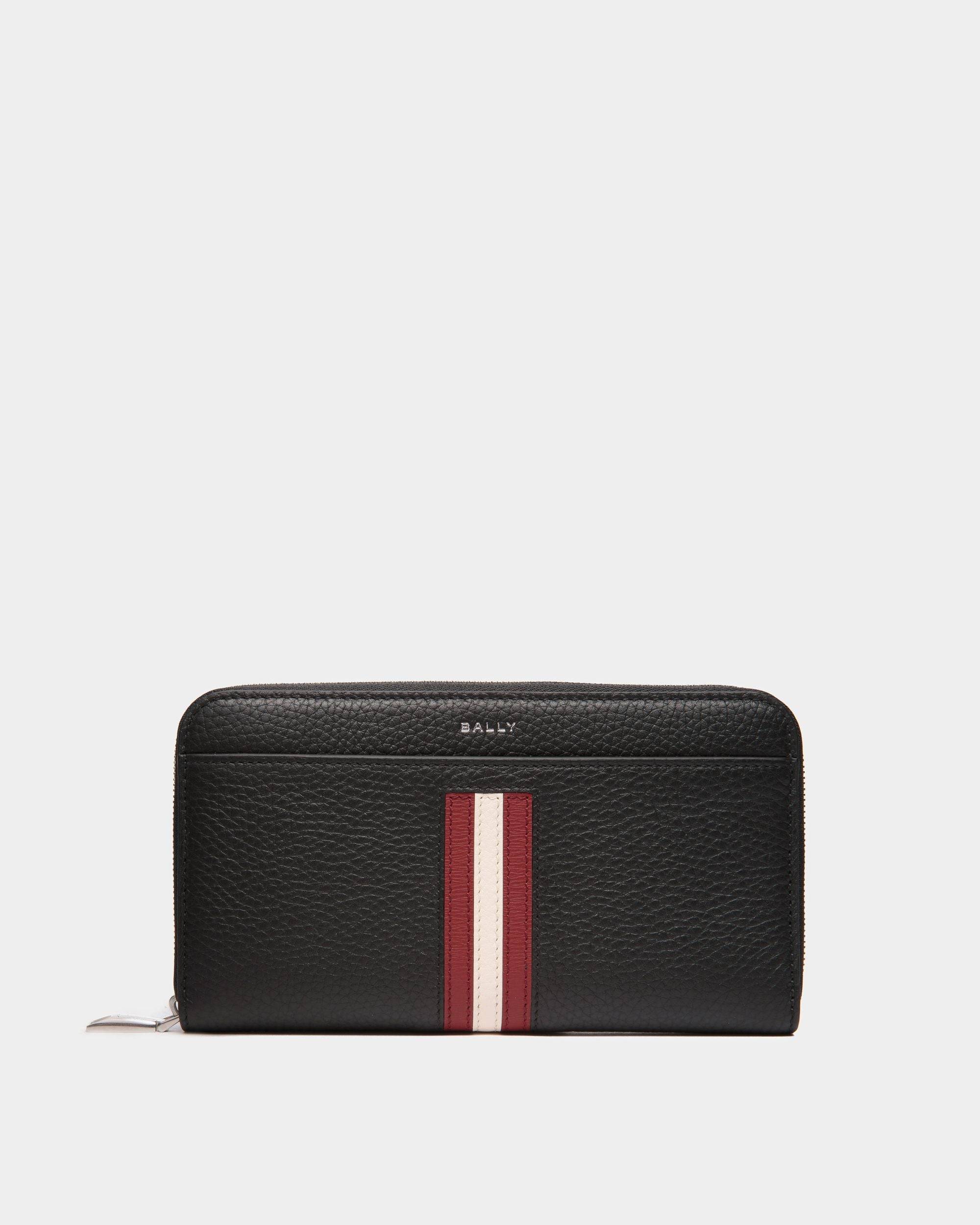 Men's Ribbon Zip Around Wallet in Leather | Bally | Still Life Front