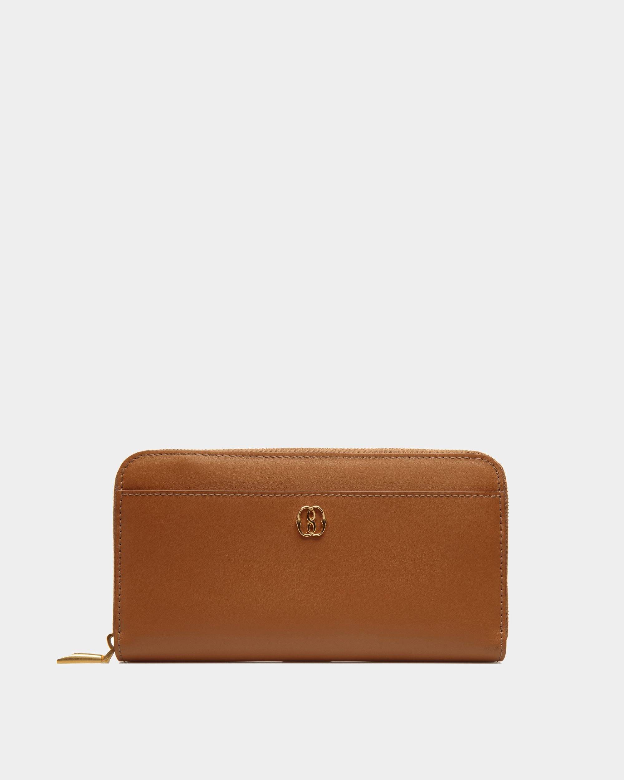 Women's Emblem Long Wallet In Brown Leather | Bally | Still Life Front