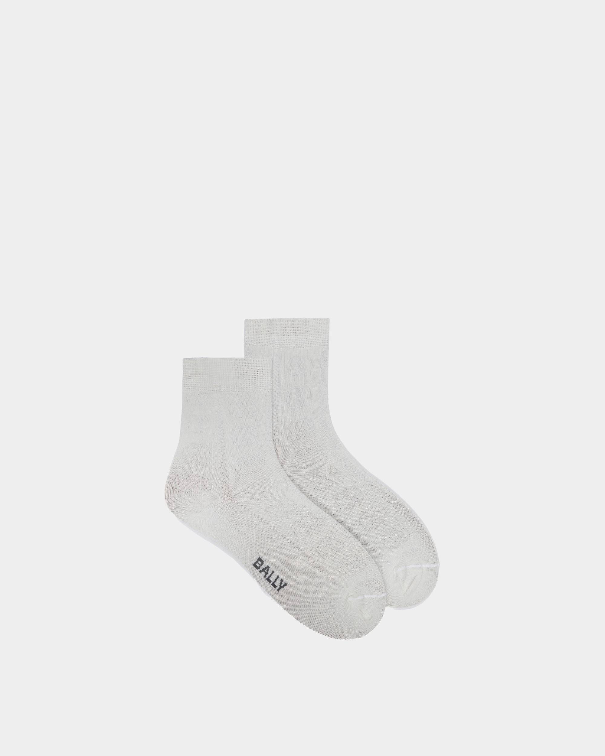 Women's Logo Socks In Beige Cotton | Bally | Still Life Top