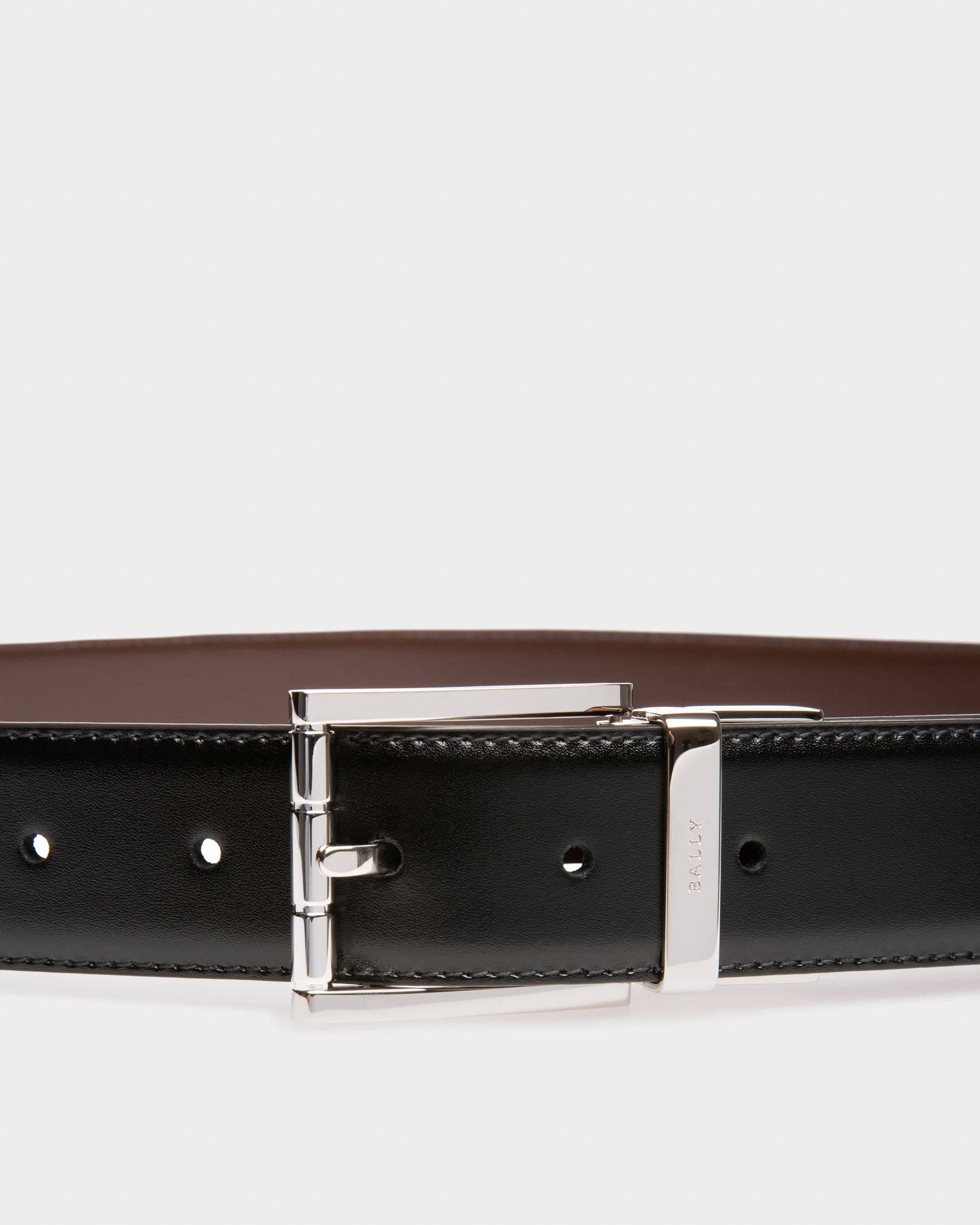 Astor Ceinture 35 Mm En Cuir Noir Et Marron - Bally - 03