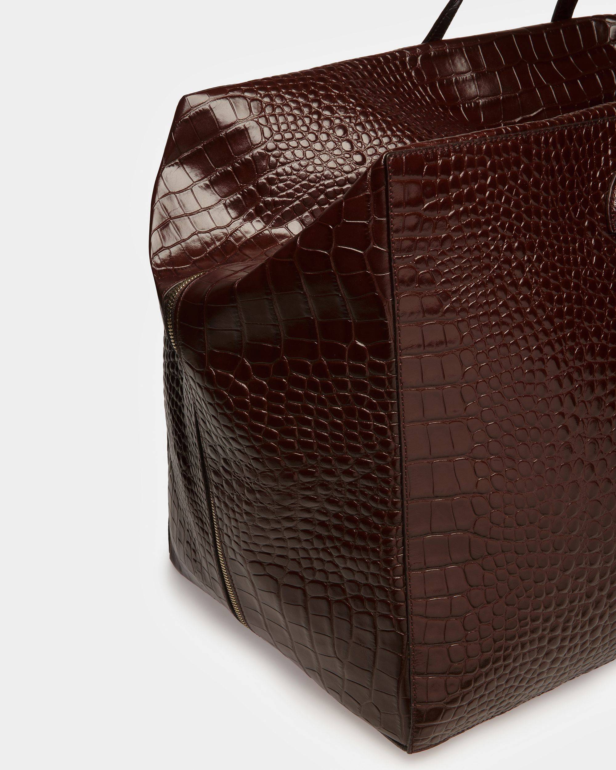 Grand Sac De Week-End Cal Avec Gaufrage Crocodile - Bally - 05