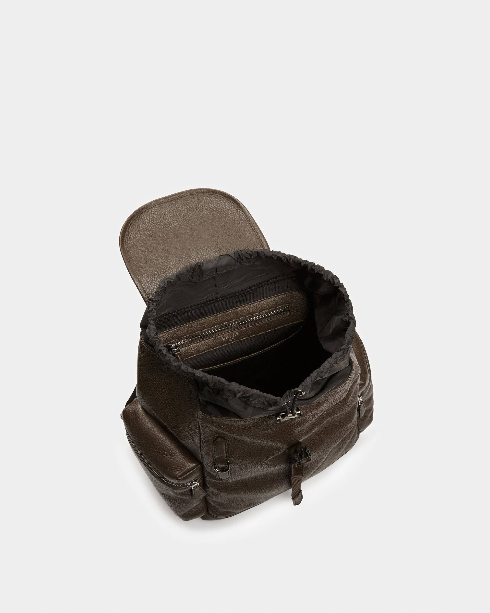 Cliford Sac À Dos En Cuir Brun Ébène - Bally - 04
