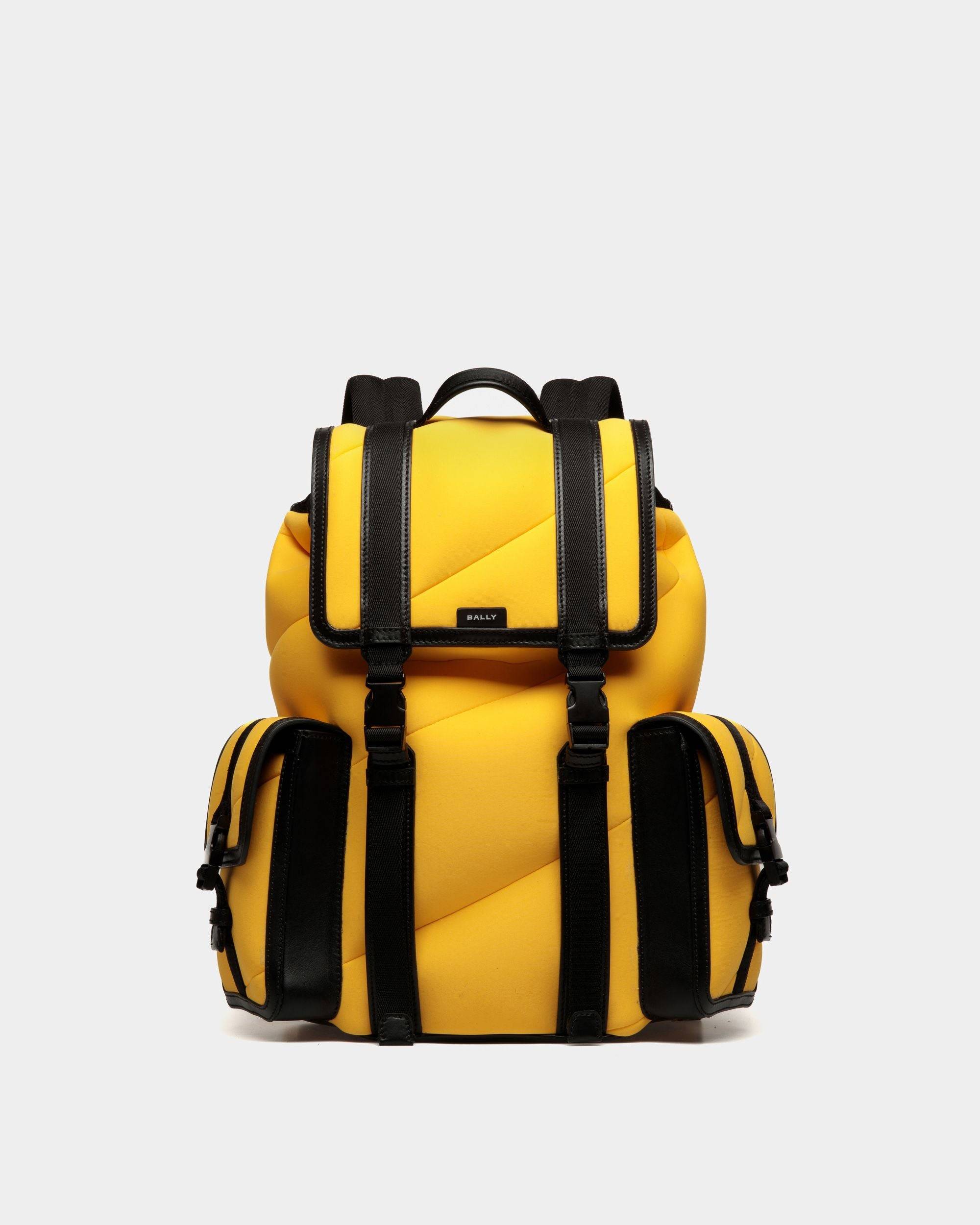 Men's Mountain Backpack In Yellow Neoprene | Bally | Still Life Front