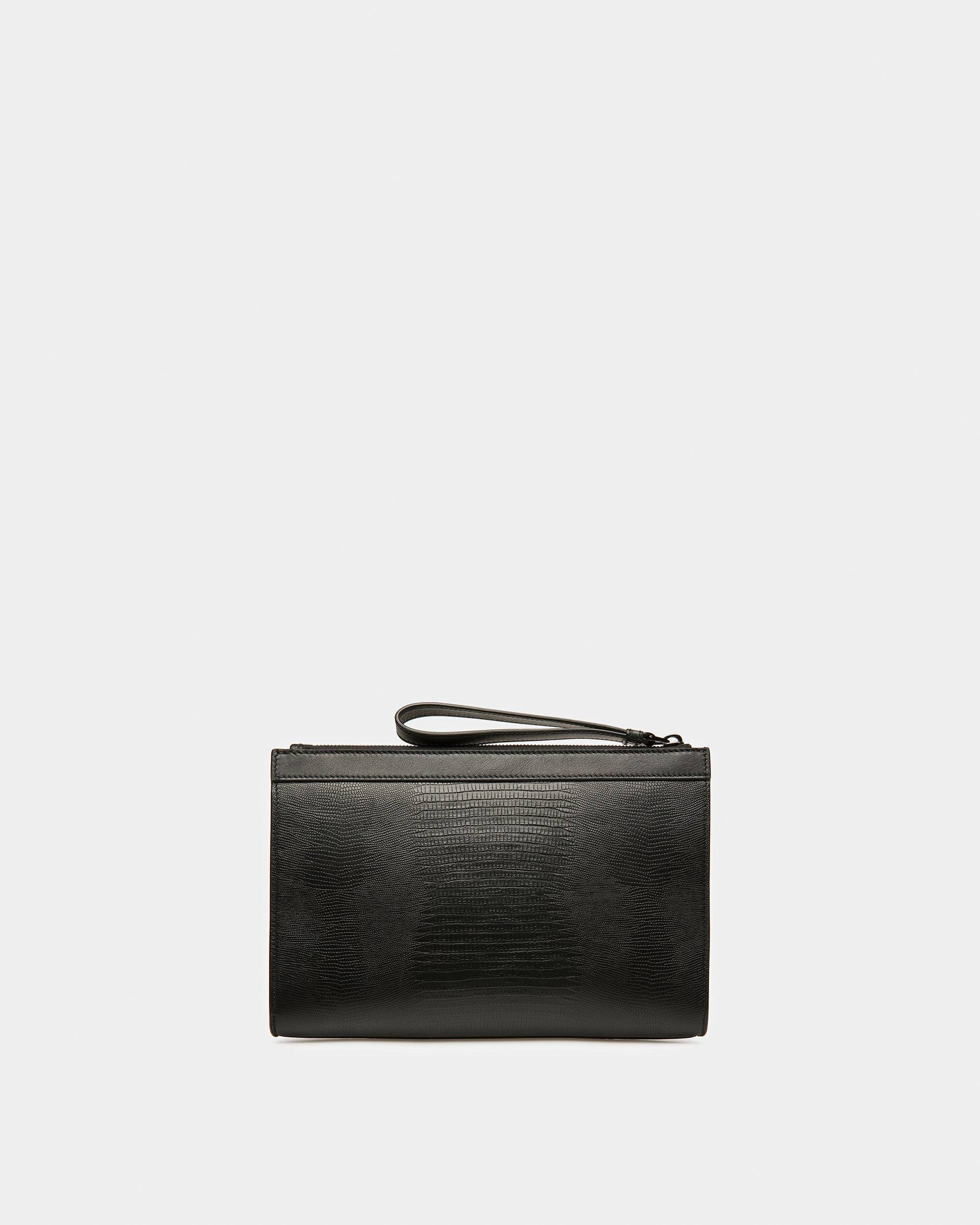 Aig Pochette En Cuir Noir Et Ruthénium - Bally - 03