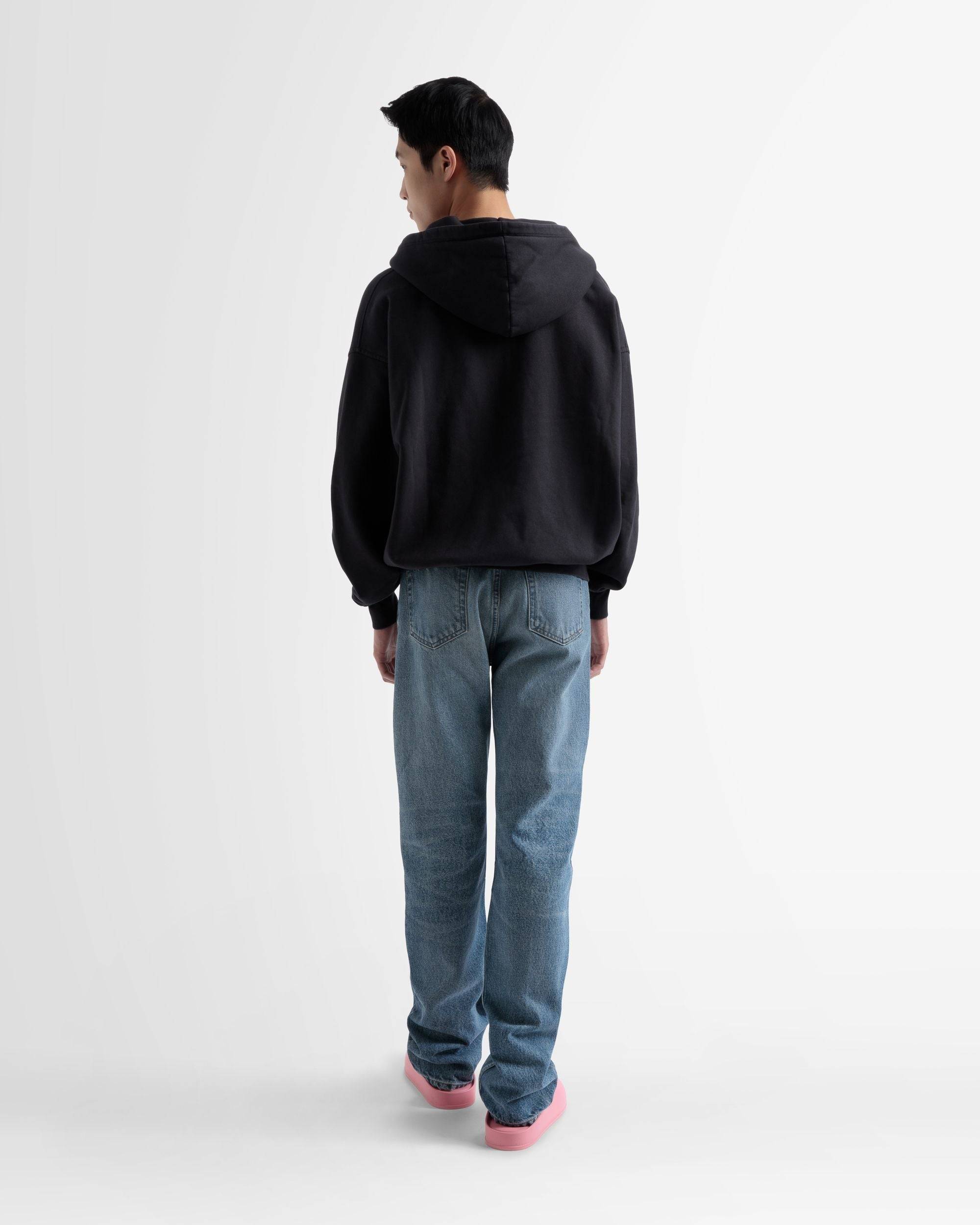 Pull À Capuche Et Glissière En Coton En Noir - Bally - 06