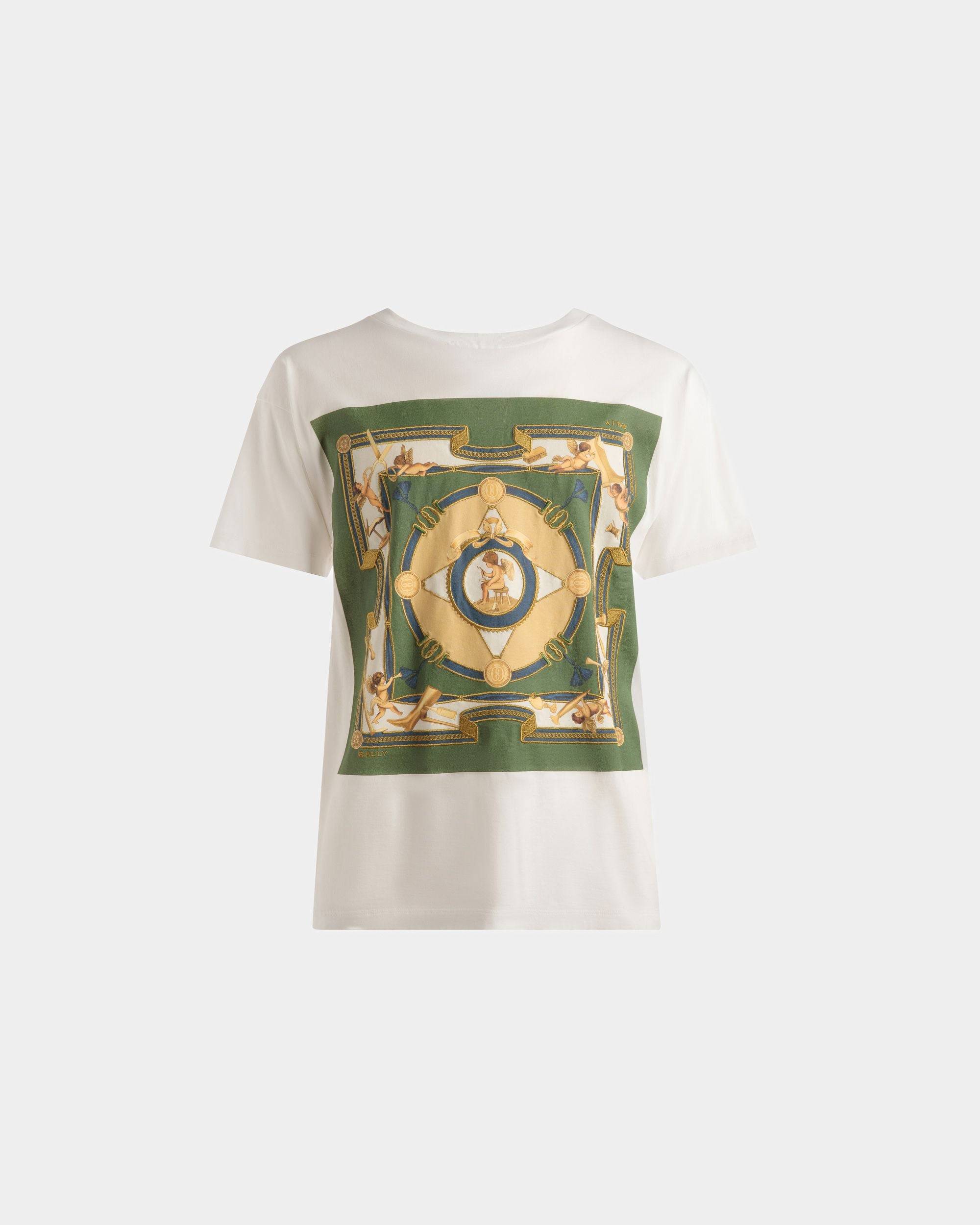 Men's Printed T-Shirt In White Cotton | Bally | Still Life Front