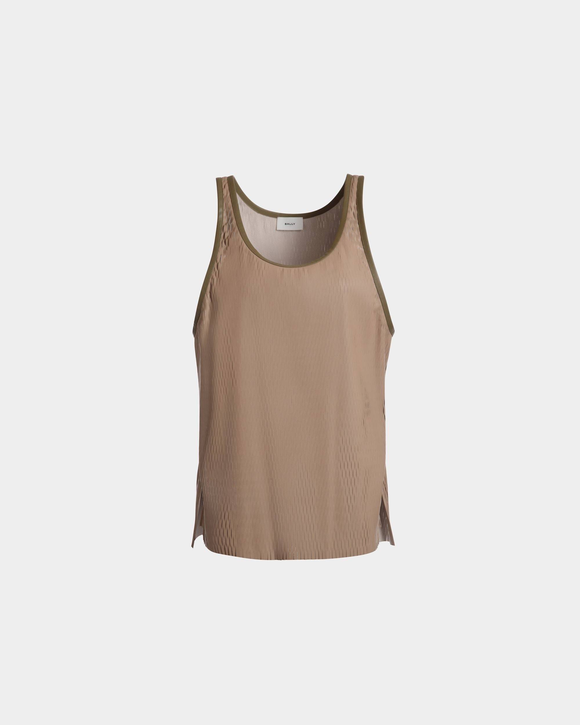 Débardeur Ajouré Au Laser En Cuir Synthétique Couleur Désert - Bally - 01