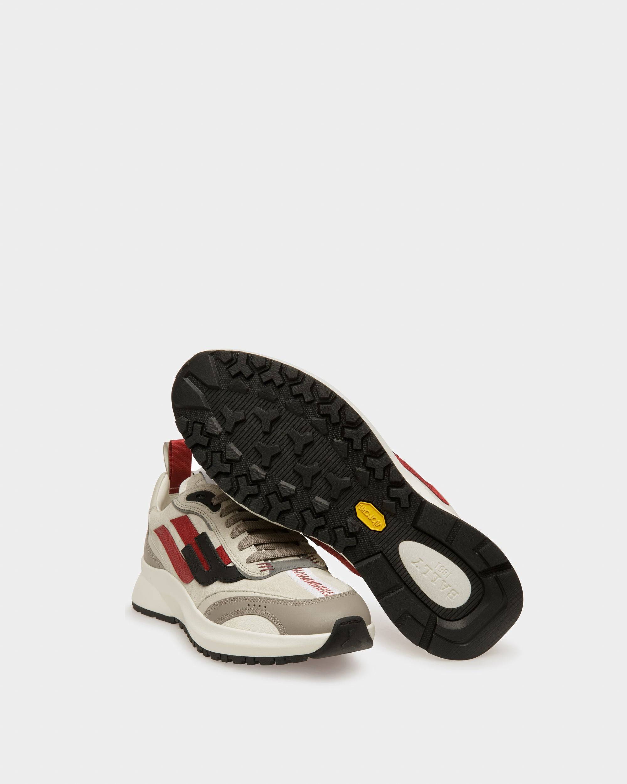 Darky Sneakers En Cuir Noir, Blanc Poensière Et Rouge - Bally - 04