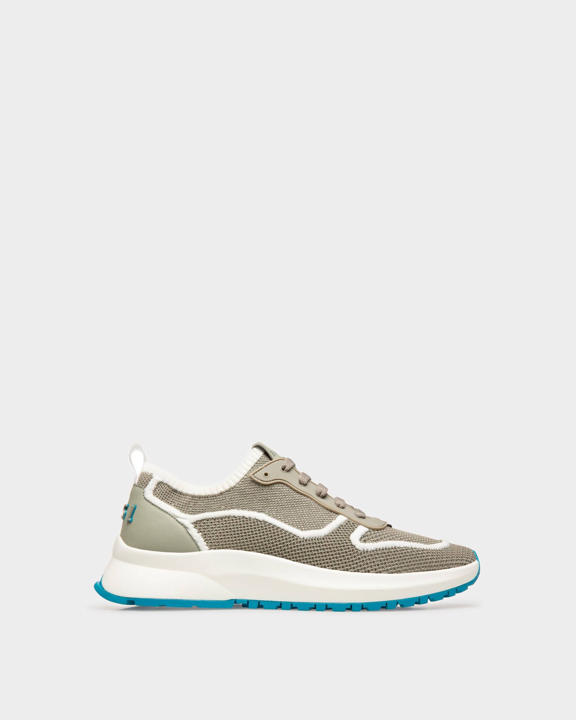 Davyn Sneakers En Maille Et Cuir Gris Et Blanc - Bally