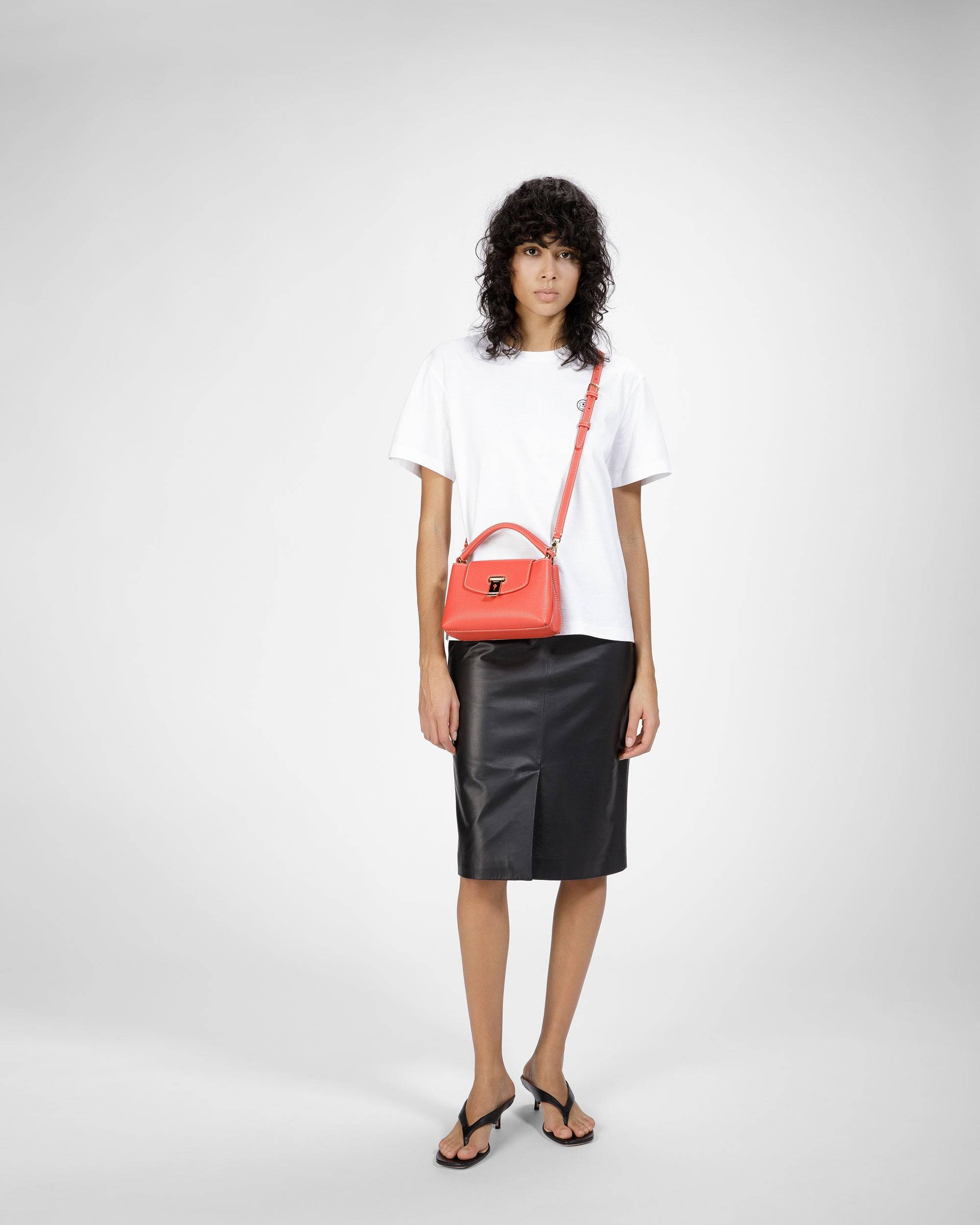 Layka Xs Sac À Anse Supérieure En Cuir Orange Et Marron - Bally - 08