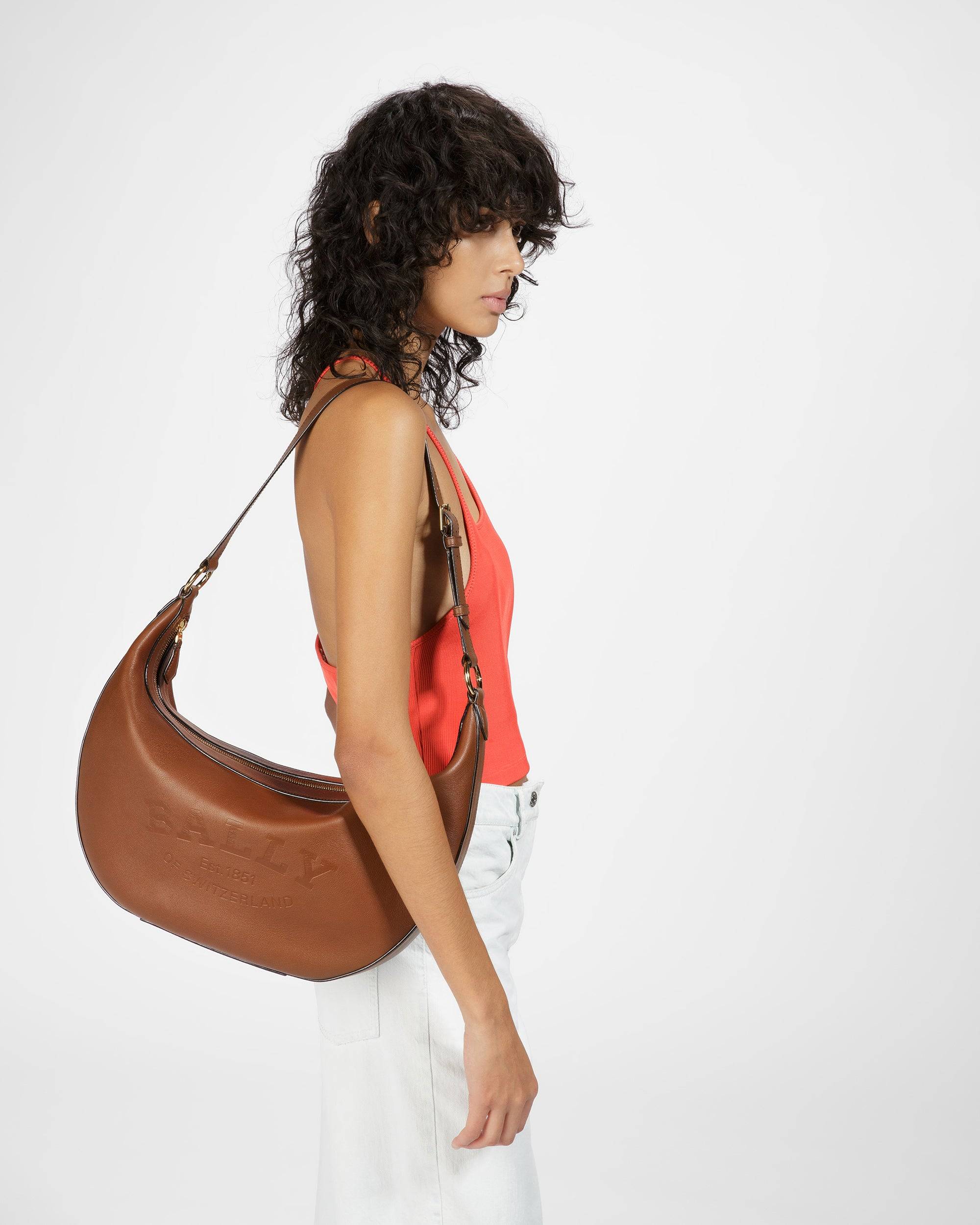 Charo Sac Porté Épaule En Cuir Marron - Bally - 02
