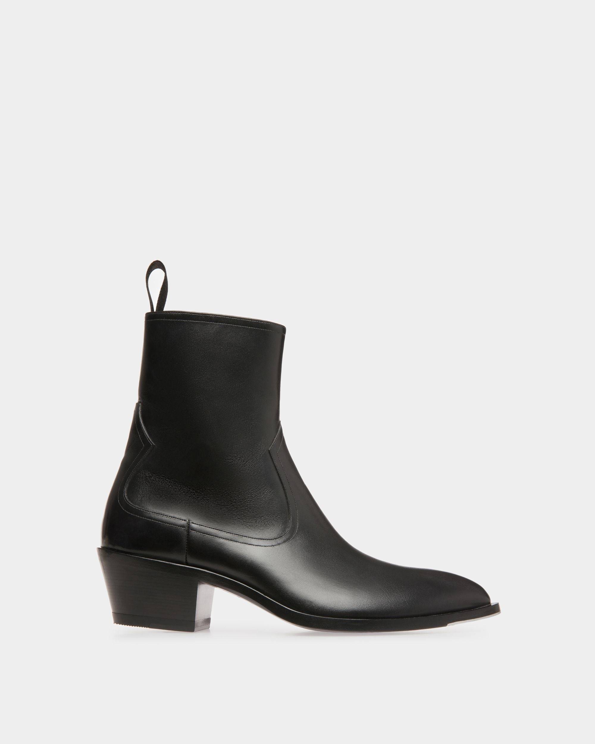Women's Vegas Boots In Black Leather | Bally | Still Life Side