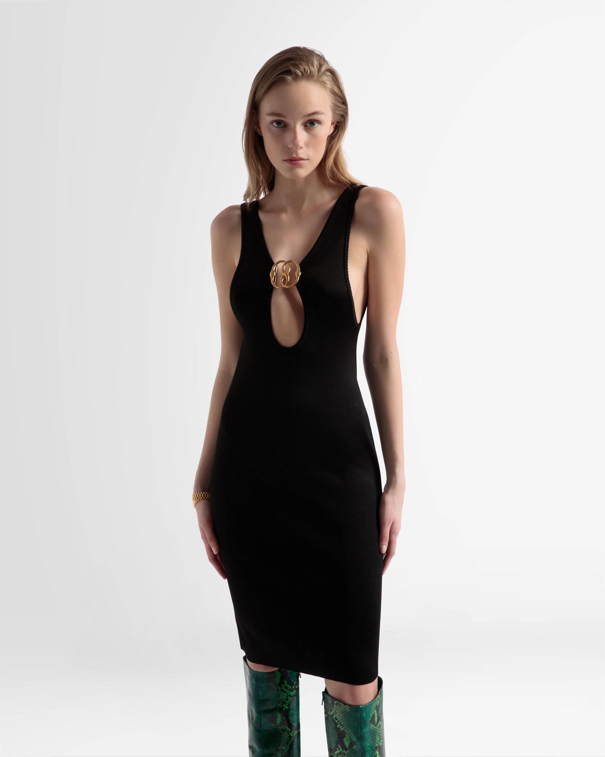 Robe En Maille Dos Nu En Noir  - Bally - 02