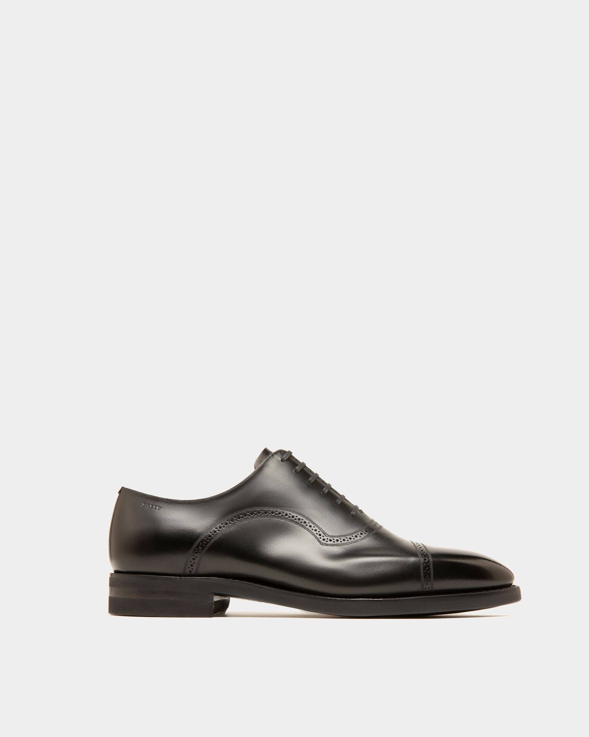 Men's Scribe Novo Oxford Shoes In Black Leather | Bally | Still Life Side