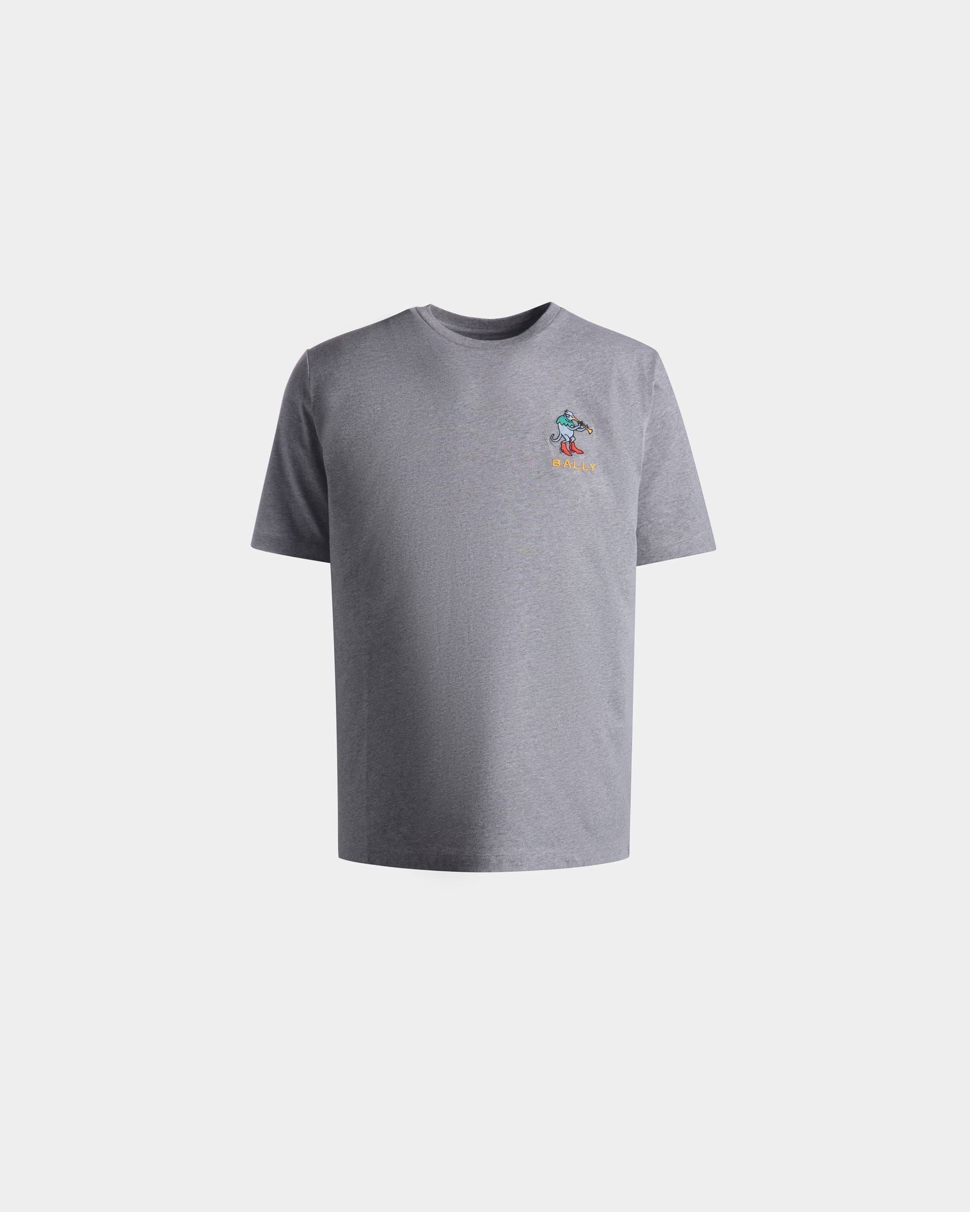 T-Shirt für Herren aus grau melierter Baumwolle | Bally | Still Life Vorderseite