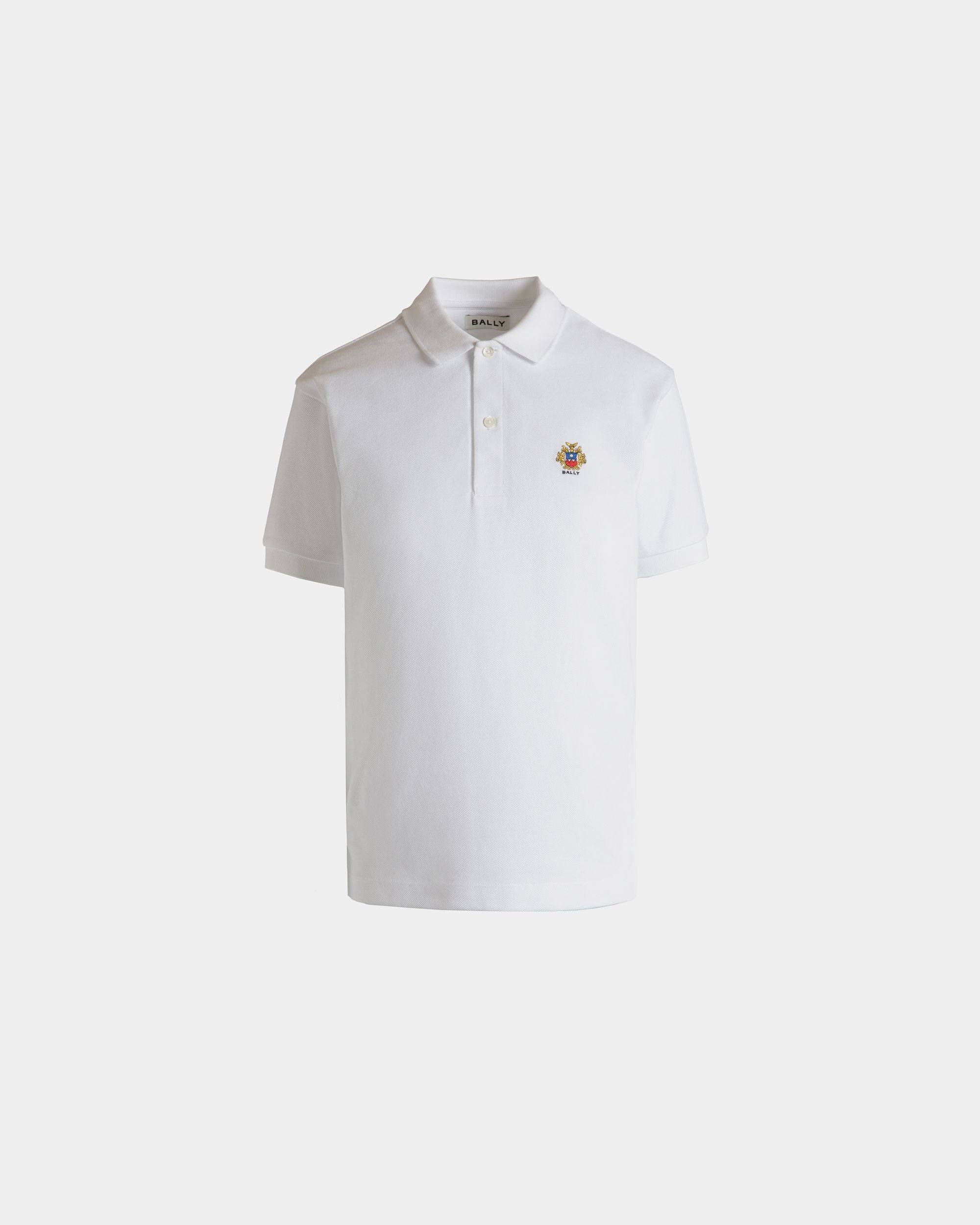 Kurzärmeliges Poloshirt Aus Baumwolle In Weiß - Damen - Bally - 01
