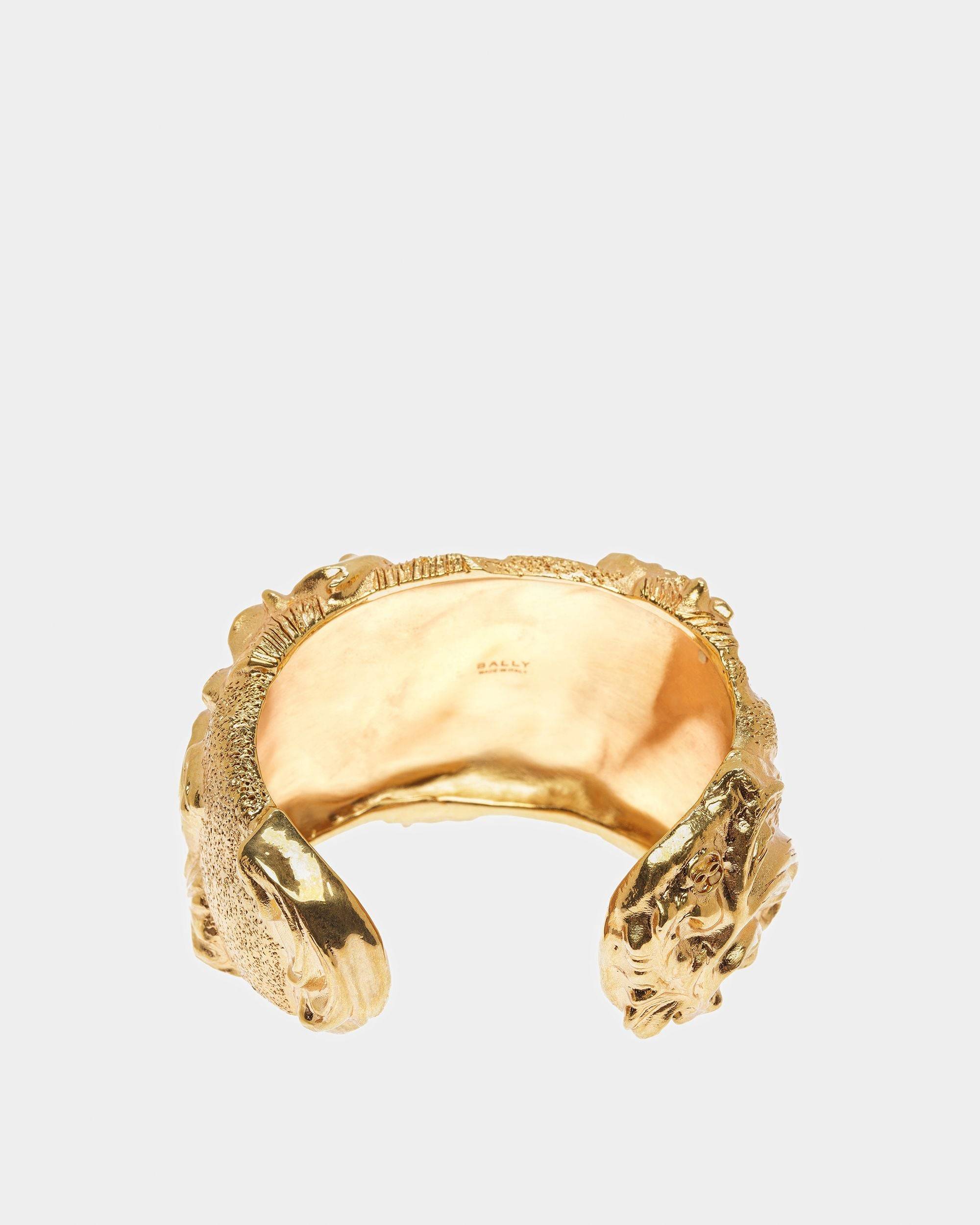 Dicke Armspange In Skulpturaler Optik In Gelbgold - Bally - 03