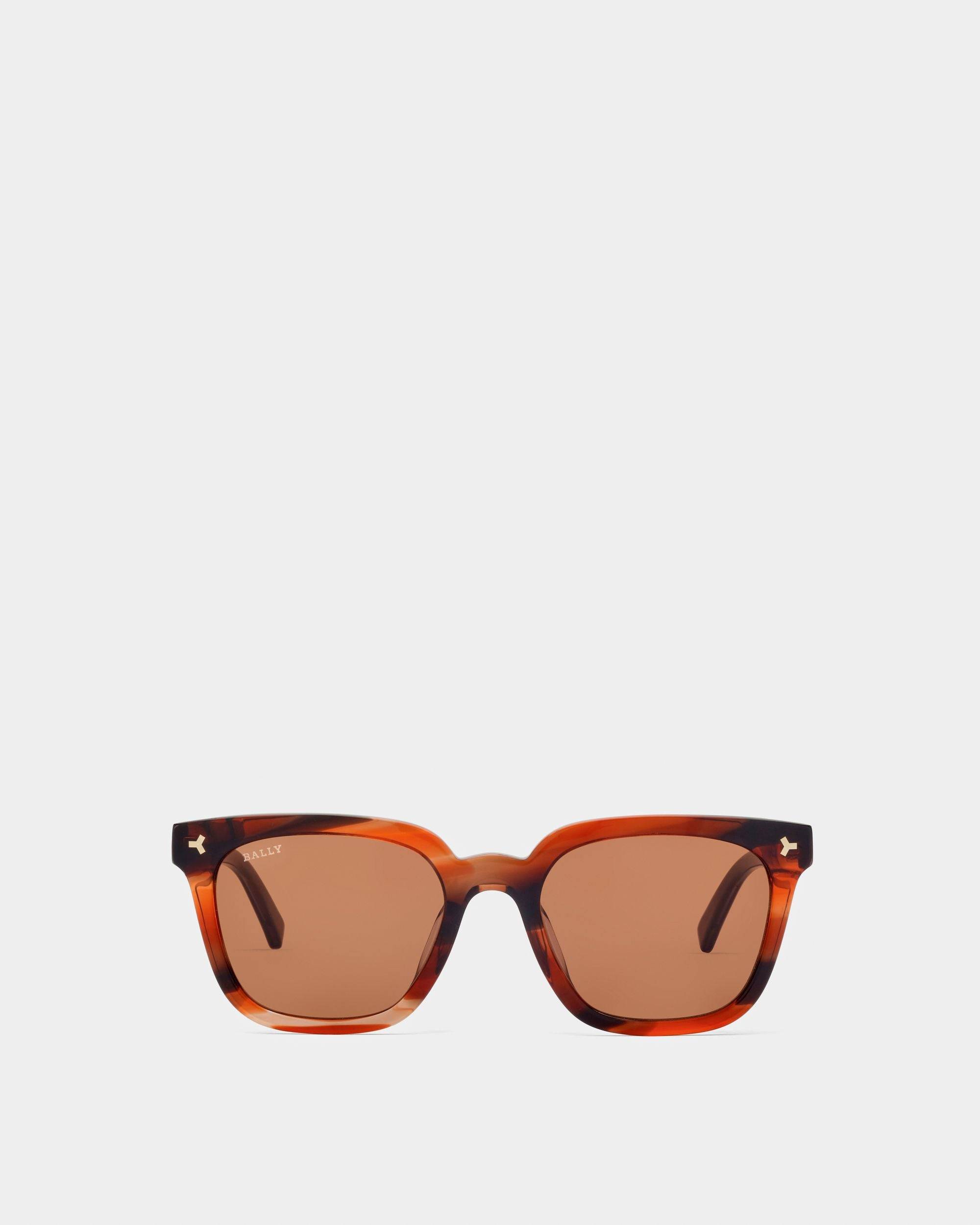 Eben Acetate Sunglasses In Brown Tortoise Shell & Brown Lenses - Men's - Bally
