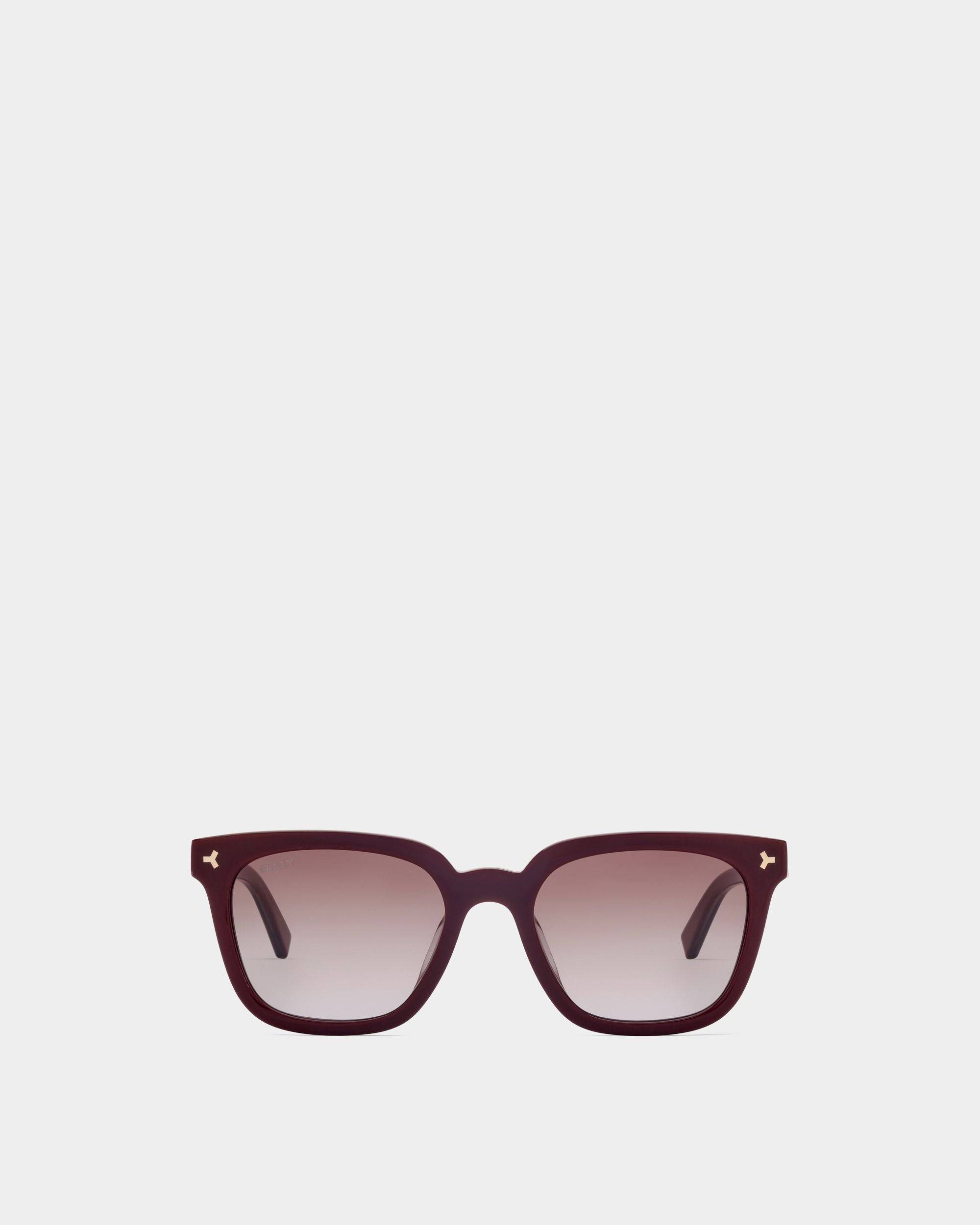 Eben Acetate Sunglasses In Shiny Bordeaux & Gradient Red Lenses - Men's - Bally