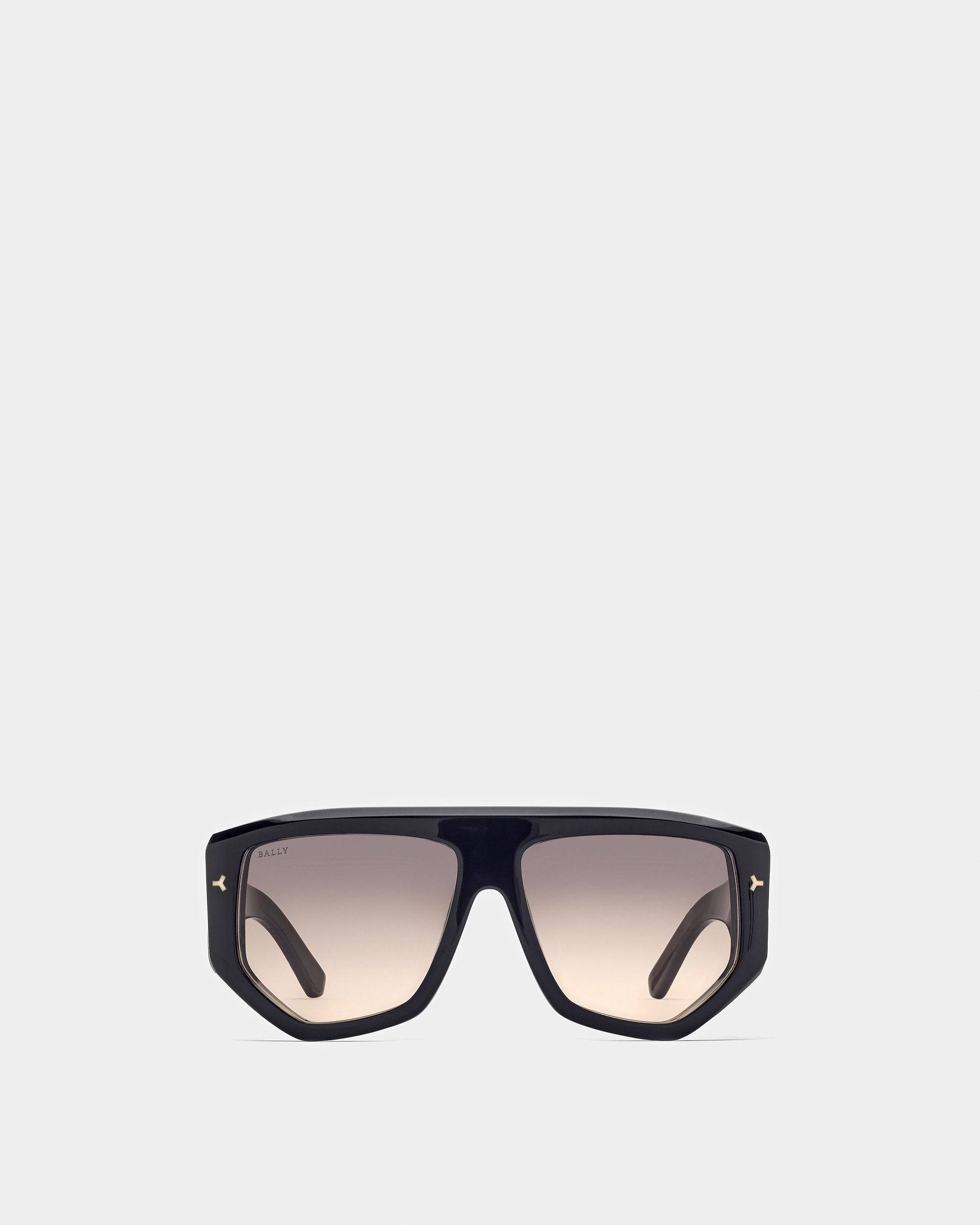 Meg Geometric Full Rim Sunglasses In Shiny Black Plastic - OTHER - Bally