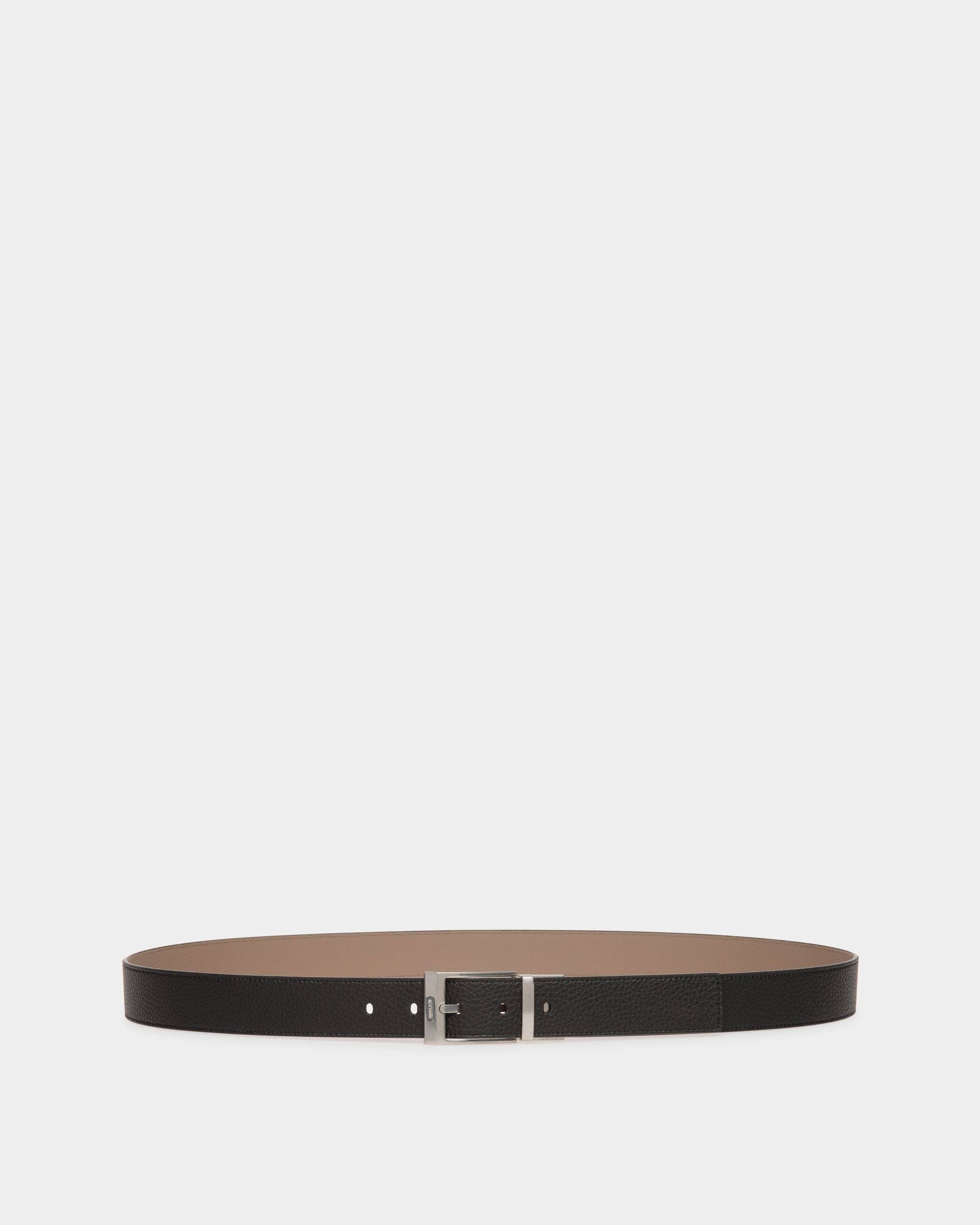 Men's Shiffie 35mm Reversible And Adjustable Belt in Black And Beige Leather | Bally | Still Life Front