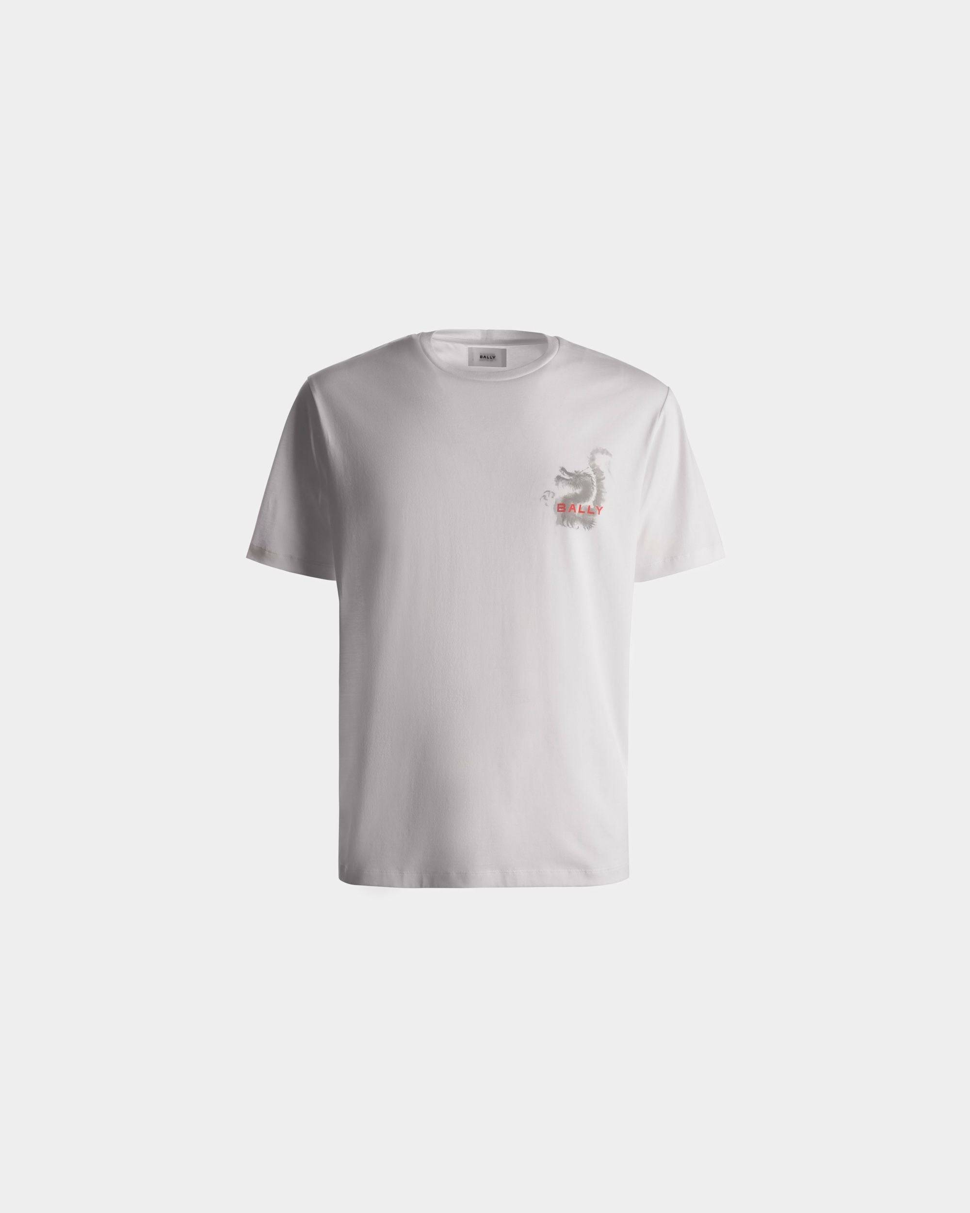 Men's T-Shirt In White Cotton | Bally | Still Life Front