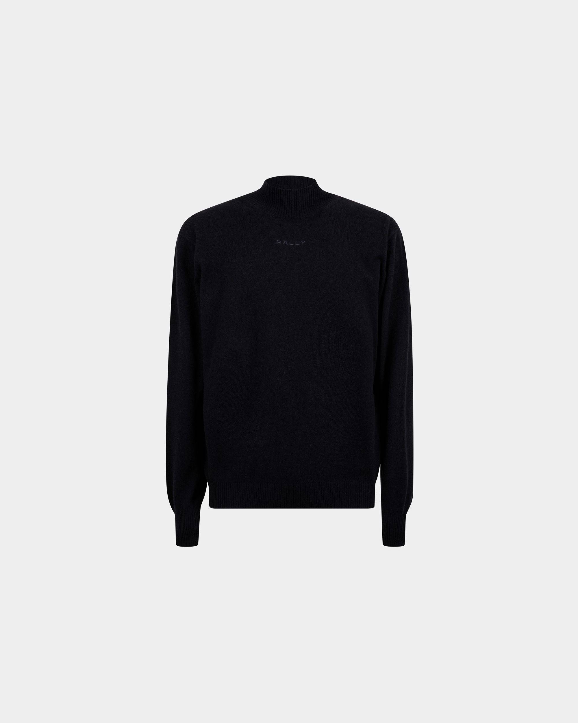 Men's Turtleneck Sweater In Dark Blue Cashmere | Bally | Still Life Front