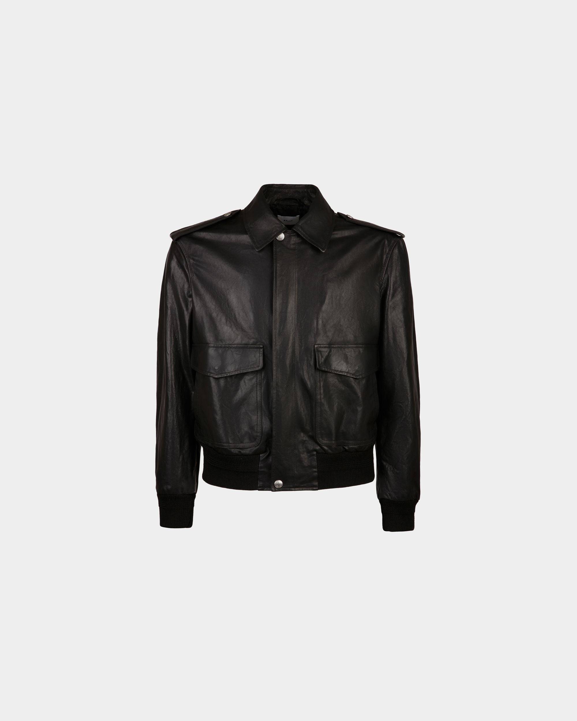 Men's Blouson In Black Leather | Bally | Still Life Front