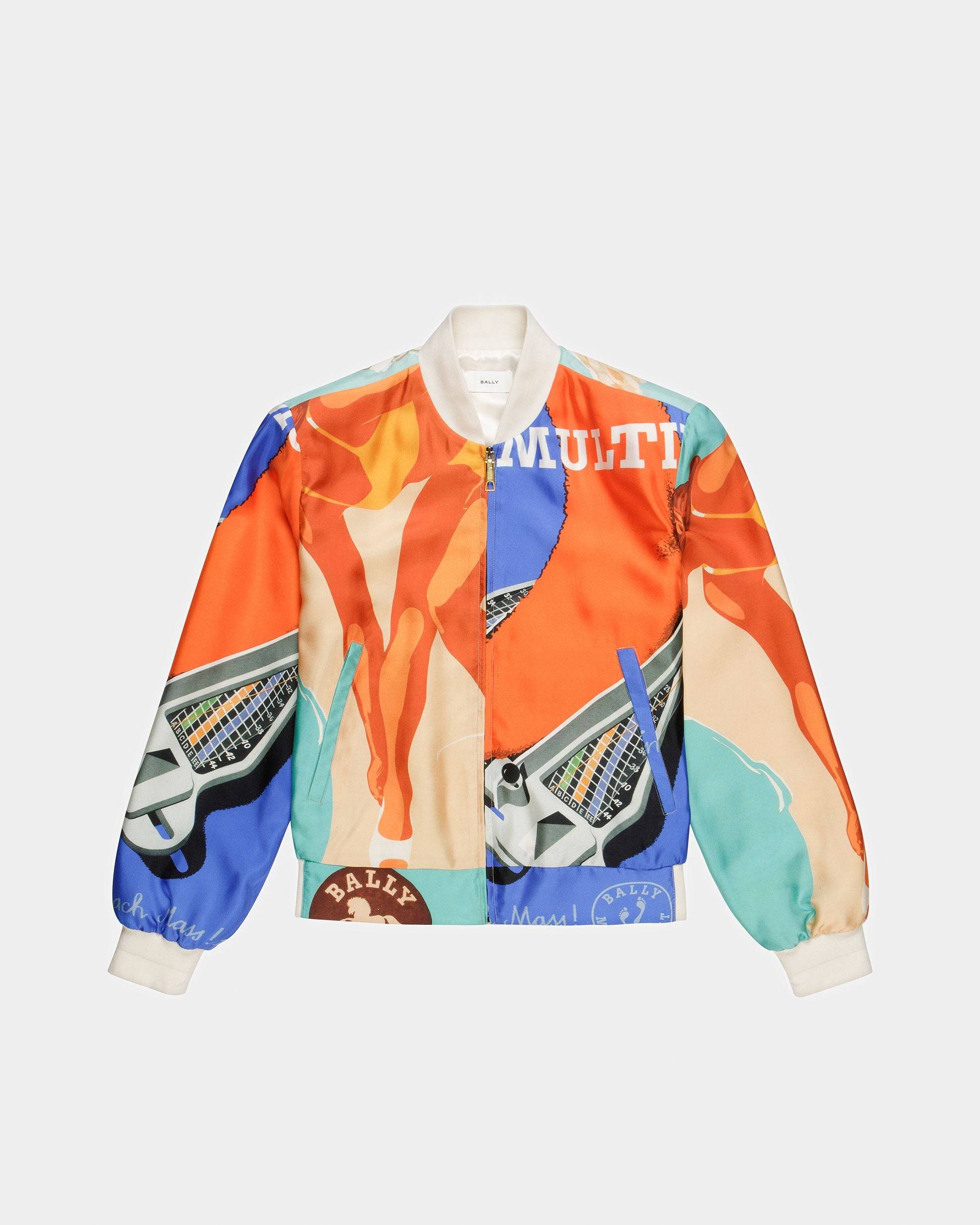 Silk Printed Bomber Jacket In Multicolour - Bally - 06