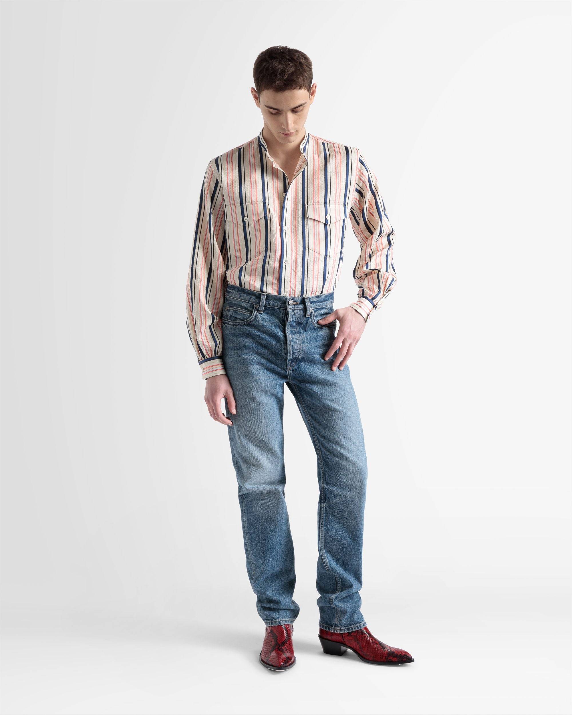 Blouson Sleeve Shirt In Multicolour Silk - Bally - 01